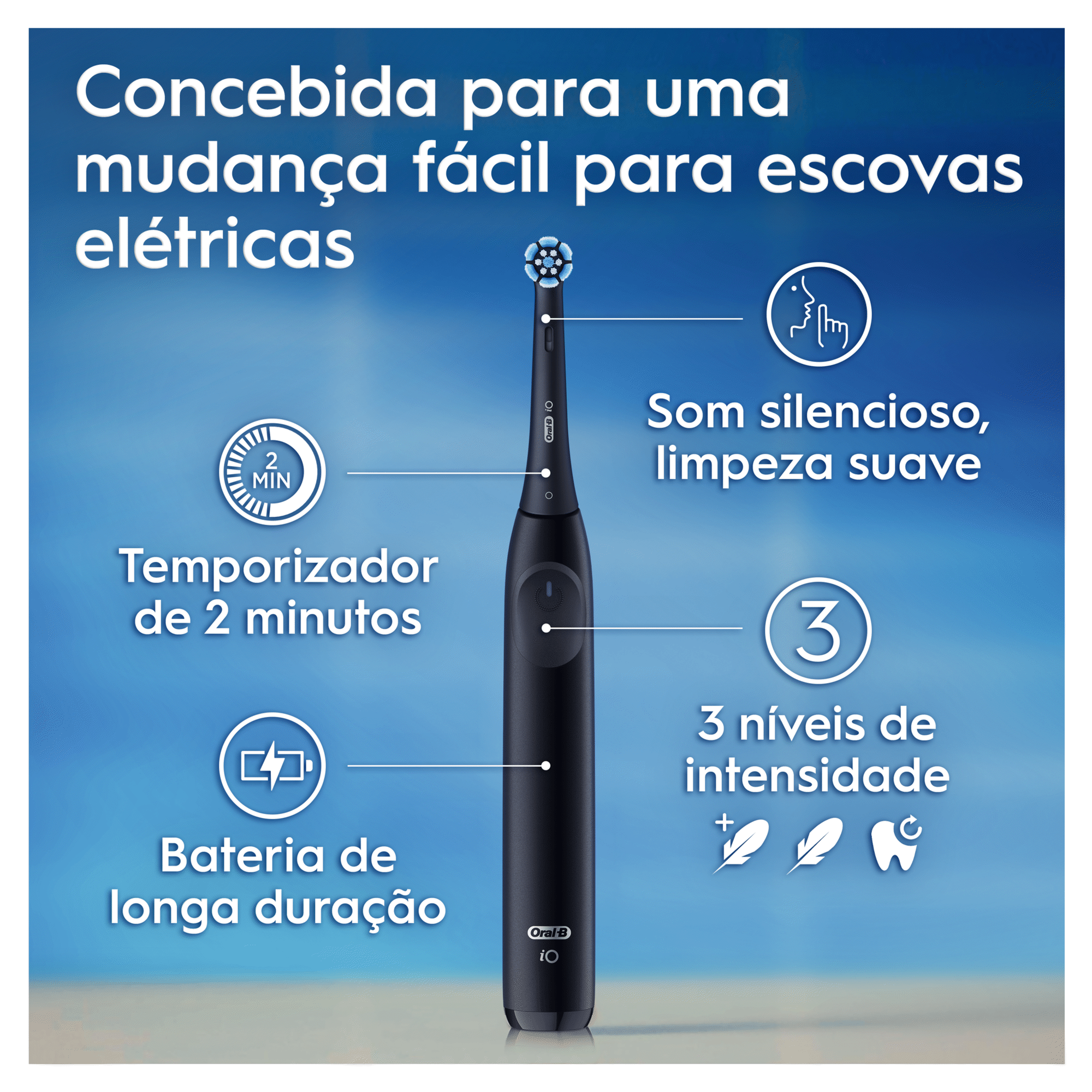 Escova de Dentes Elétrica iO2 Preta