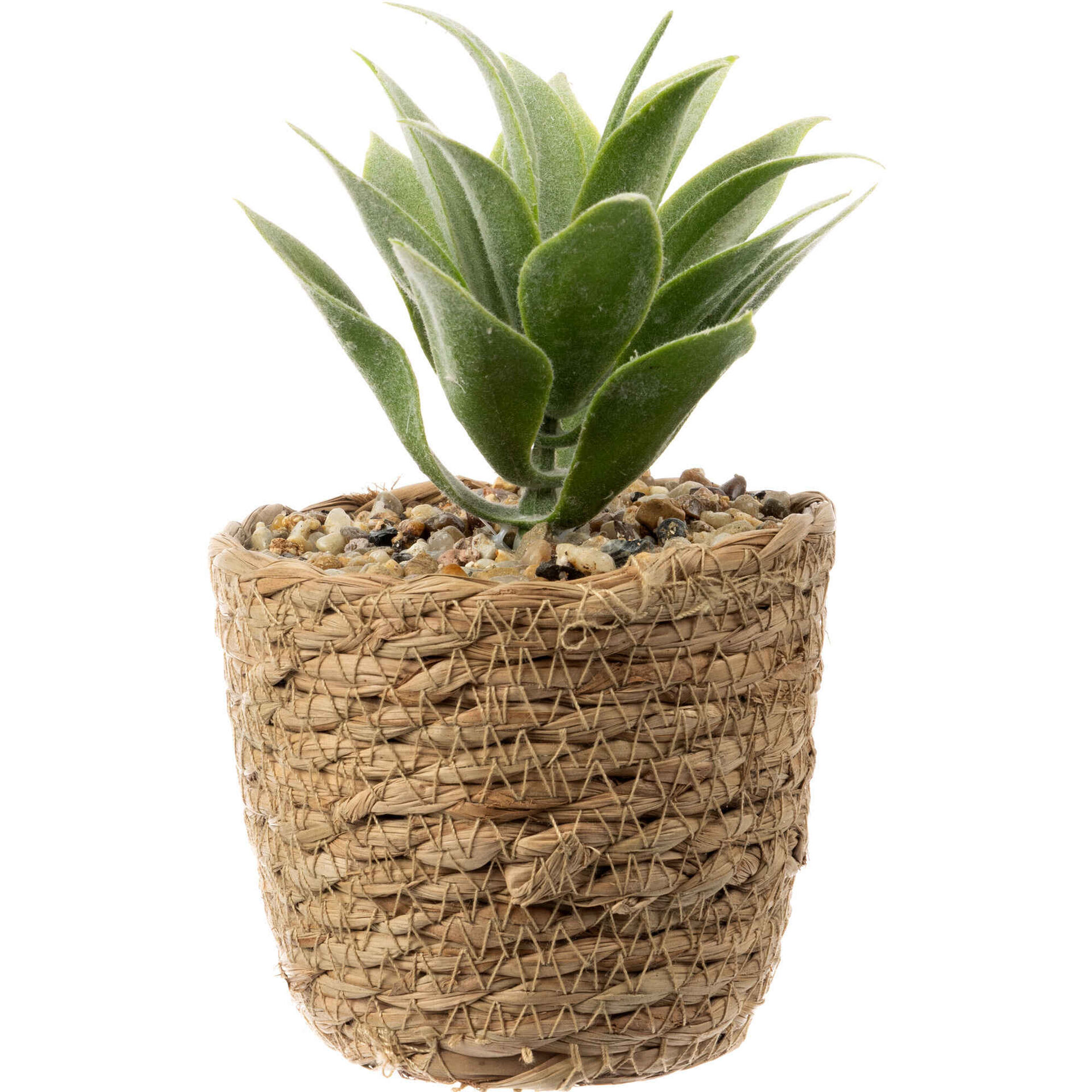 Vaso Palha com Planta Artifical