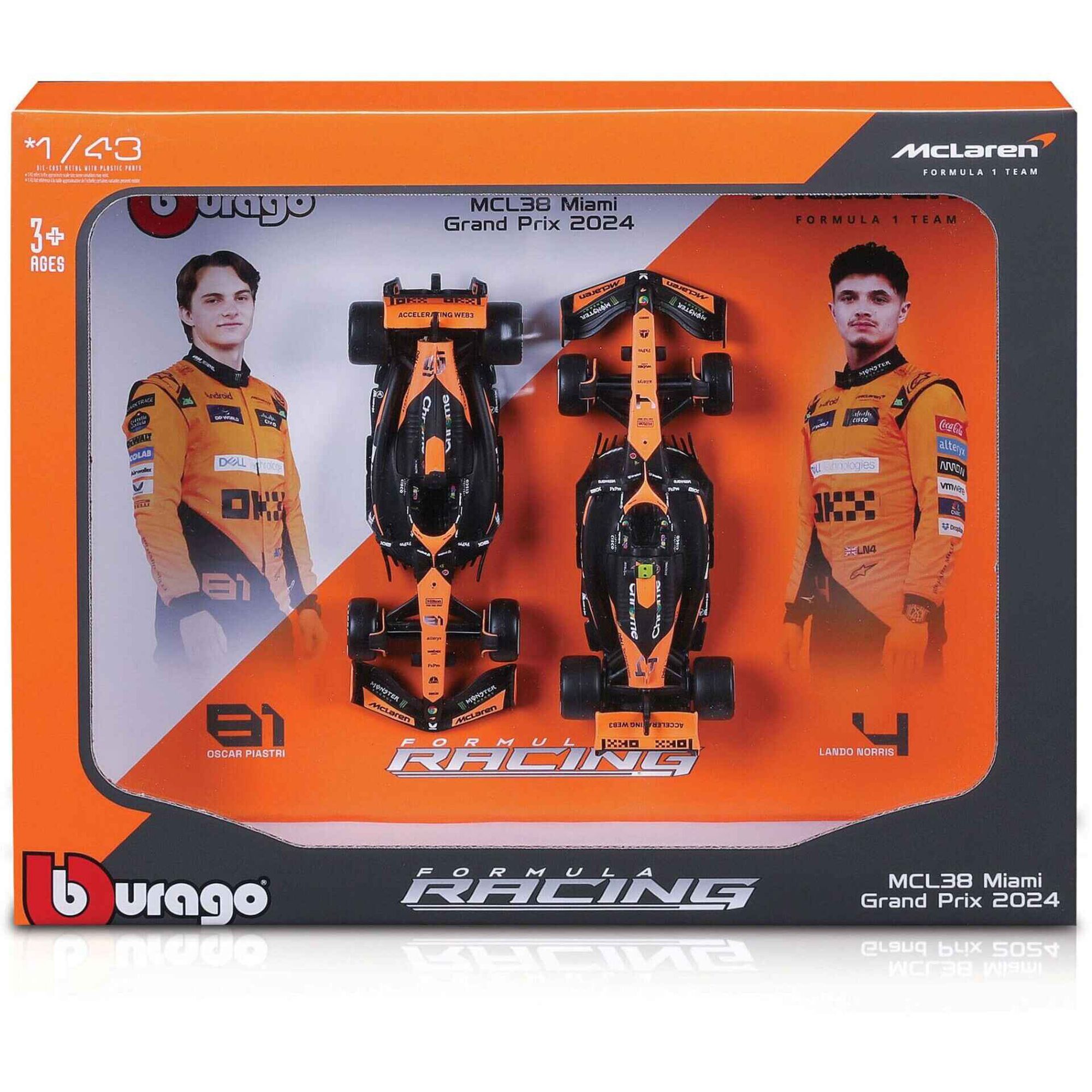 Conjunto de 2 Carros Miniatura F1 (vários modelos)