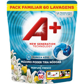 Detergente Máquina Roupa Cápsulas Pureza Azul A+