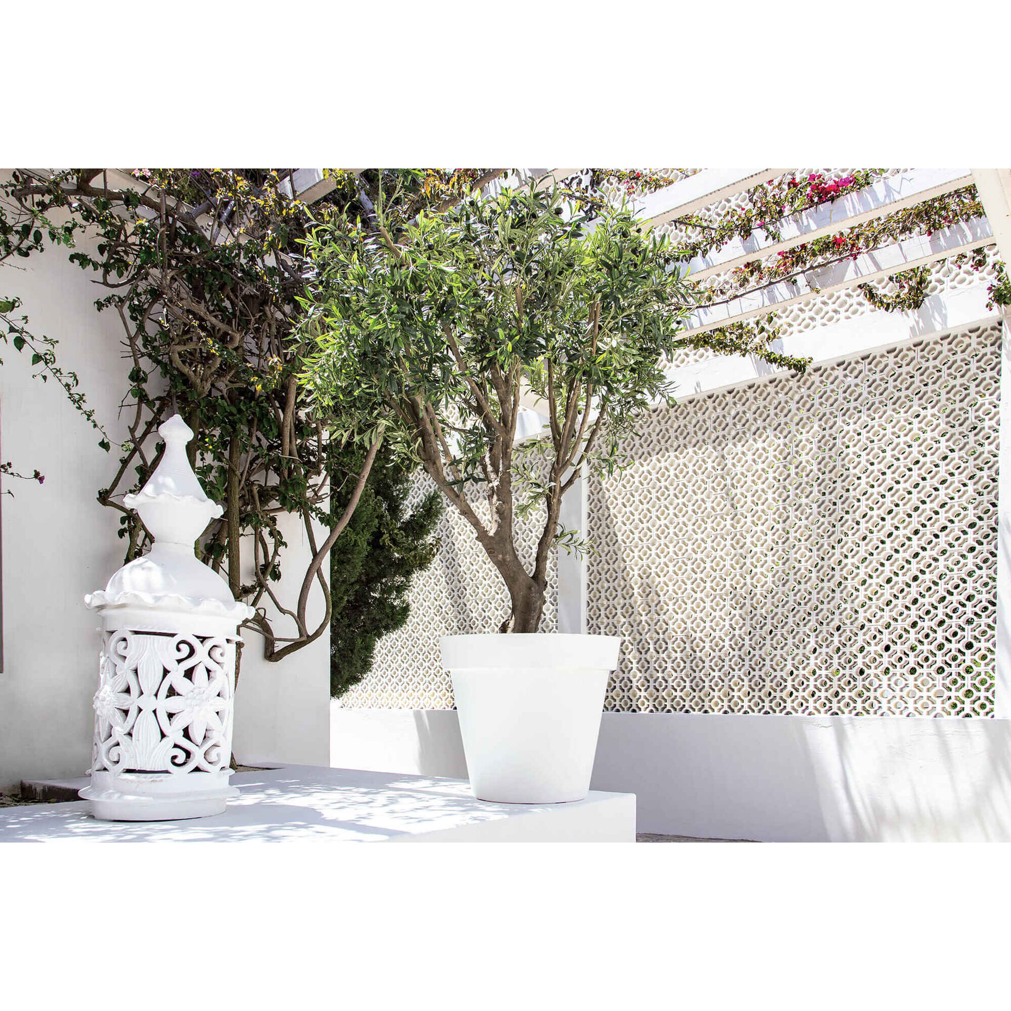 Vaso Redondo Plástico 18cm Branco