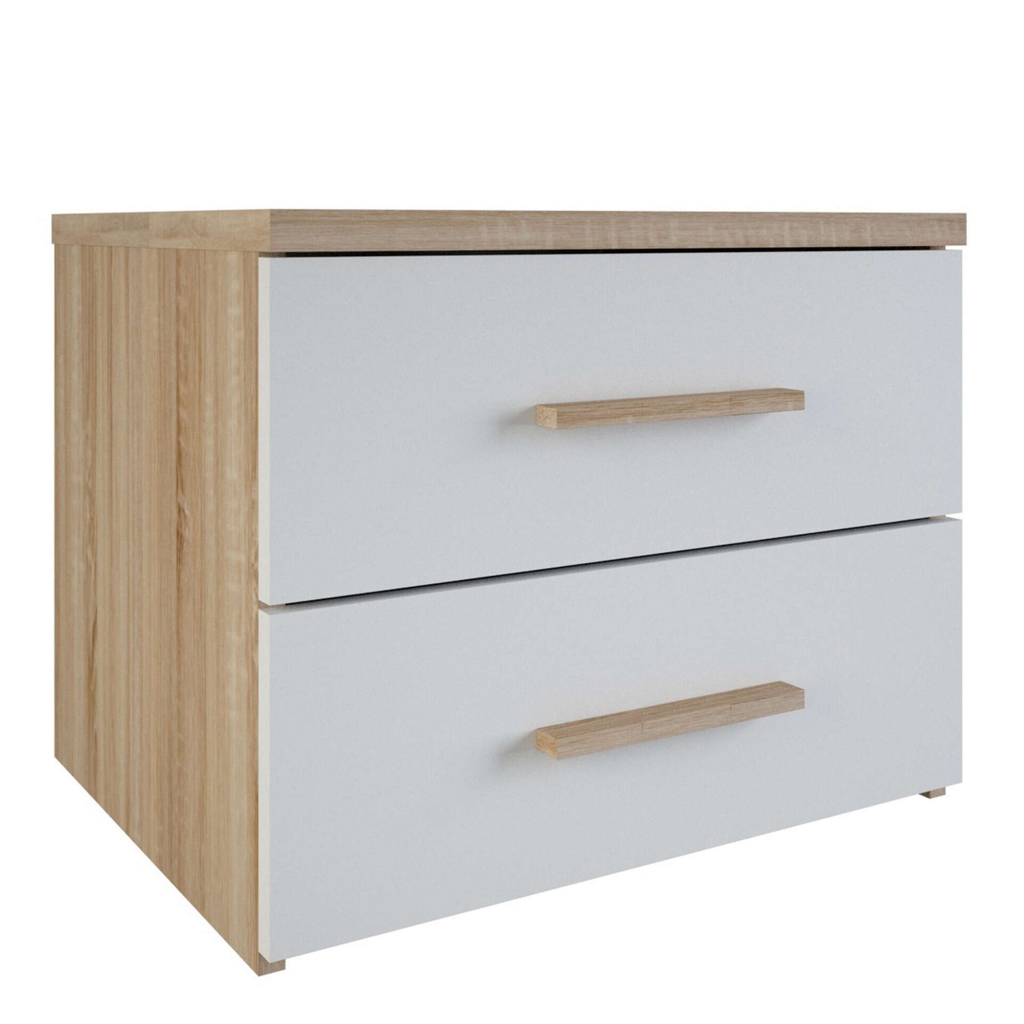 Mesa de cabeceira com 2 gavetas 50x41x40cm Branco Selena Mesa de cabeceira com 2 gavetas 50x41x40cm Branco Selena