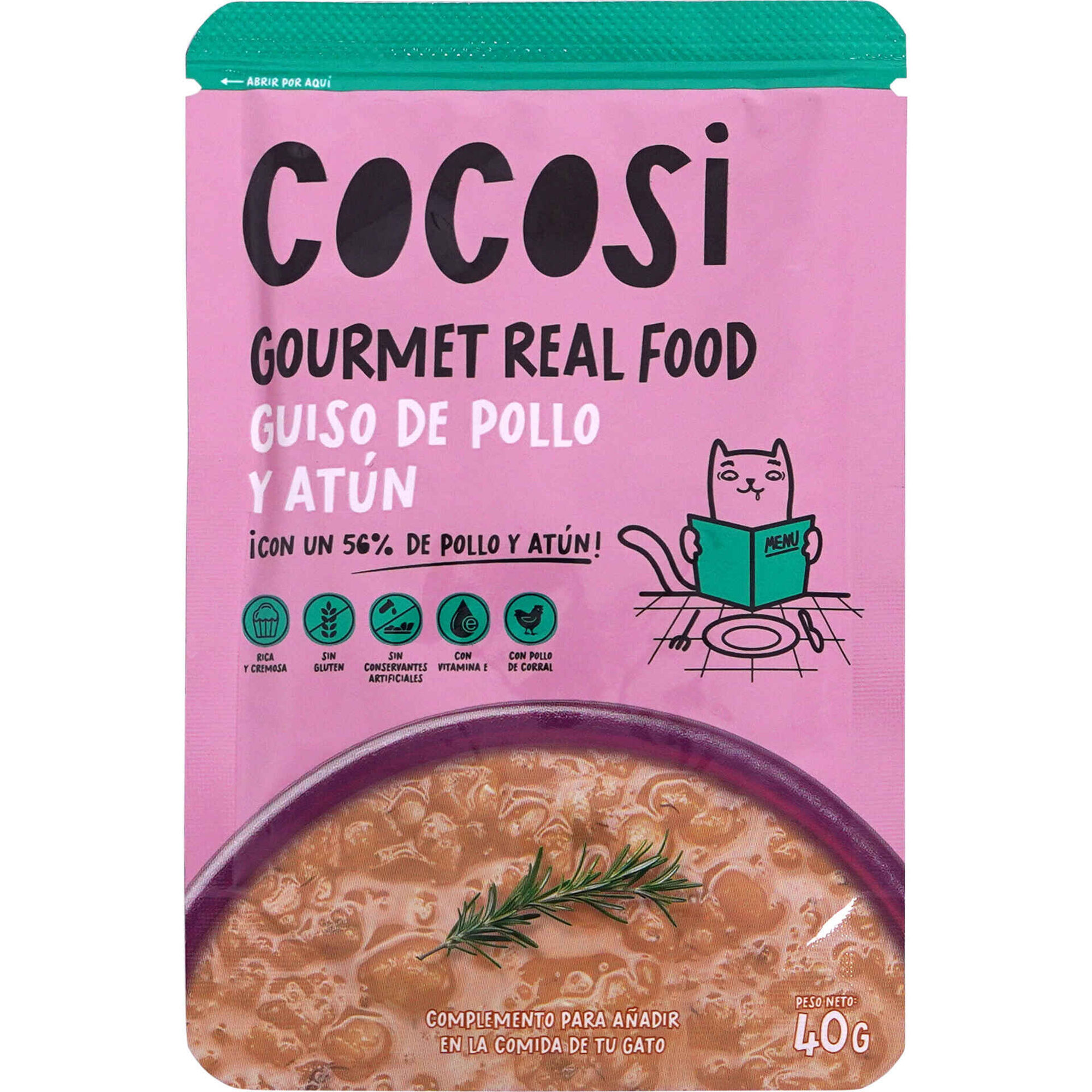 Comida H&uacute;mida para Gato Guisado de Frango e Atum Cocosi