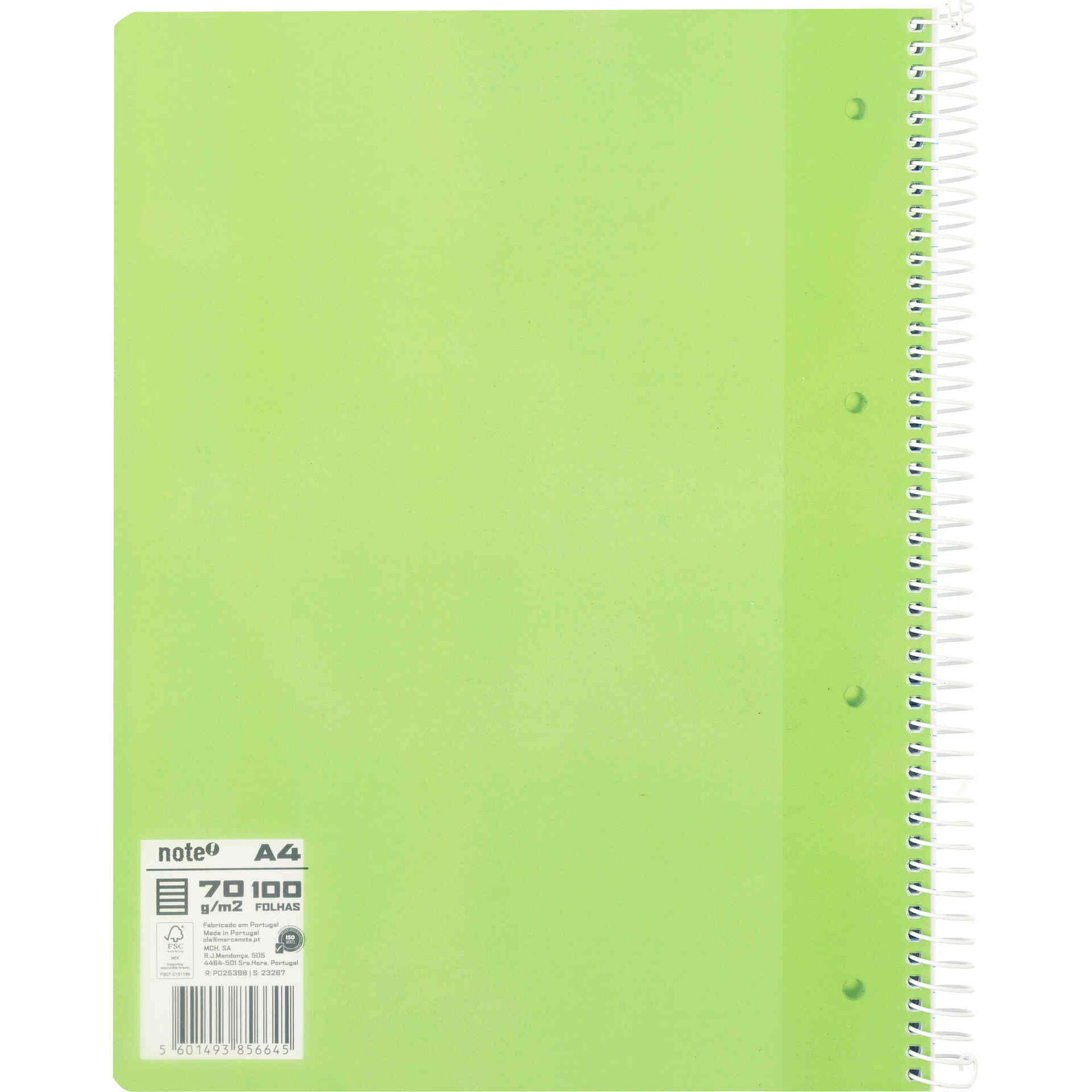 Caderno Espiral Pautado A4 (v&aacute;rias cores) Note!