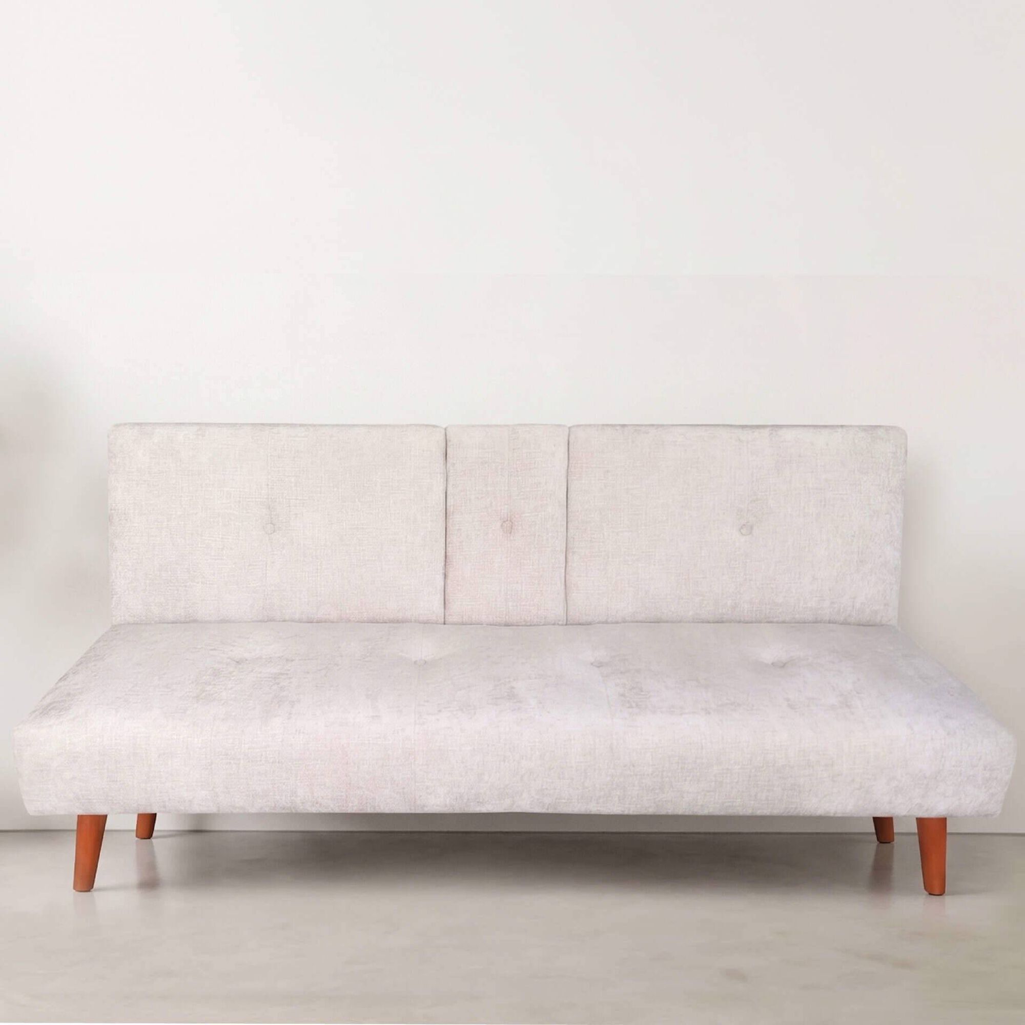 Sof&aacute; Cama Click-Clack com Suporte Bebidas Bege Kasa