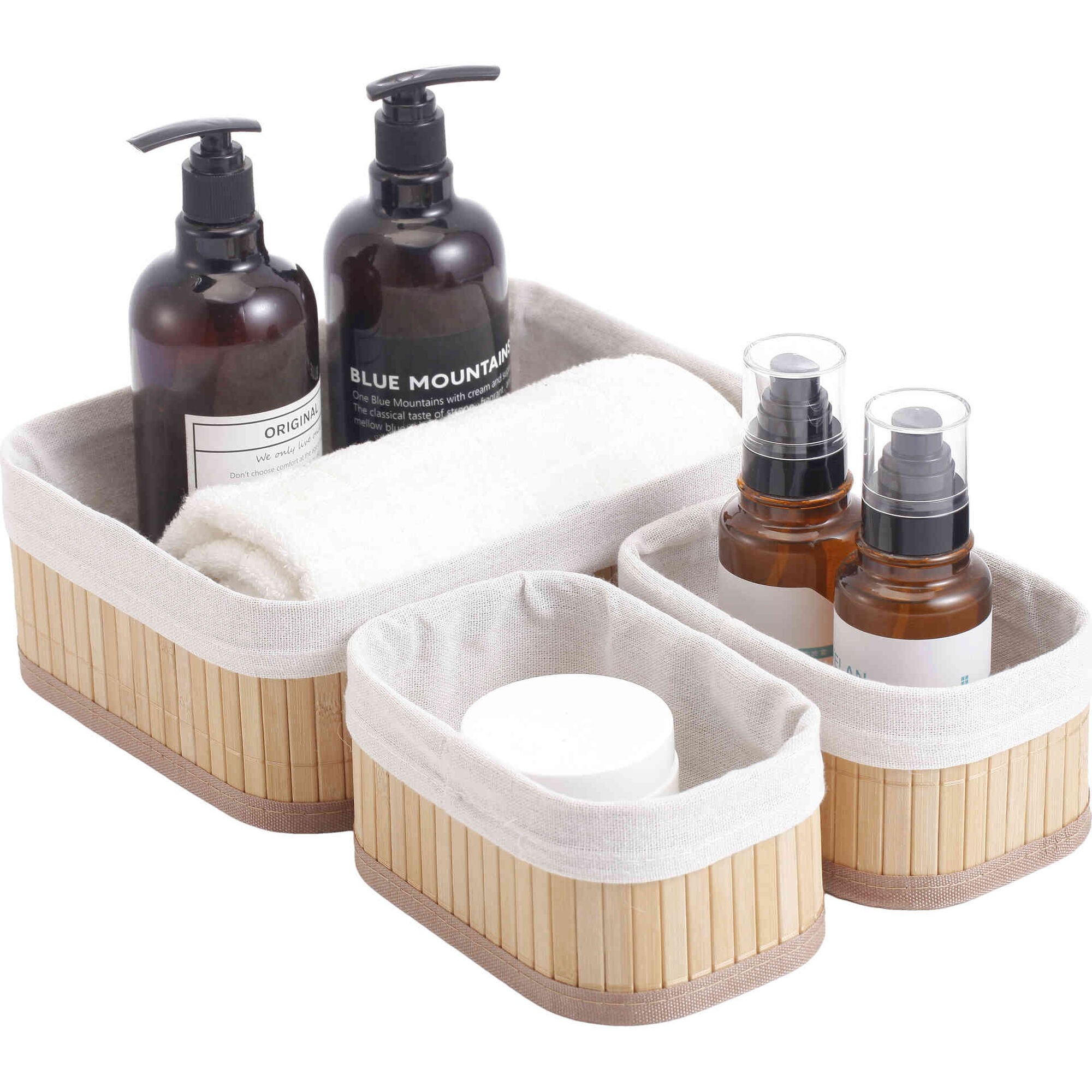 Conjunto 3 Cestos de Arrumação Bambu