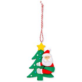 Ornamento Massa Pai Natal e Árvore Tradicional