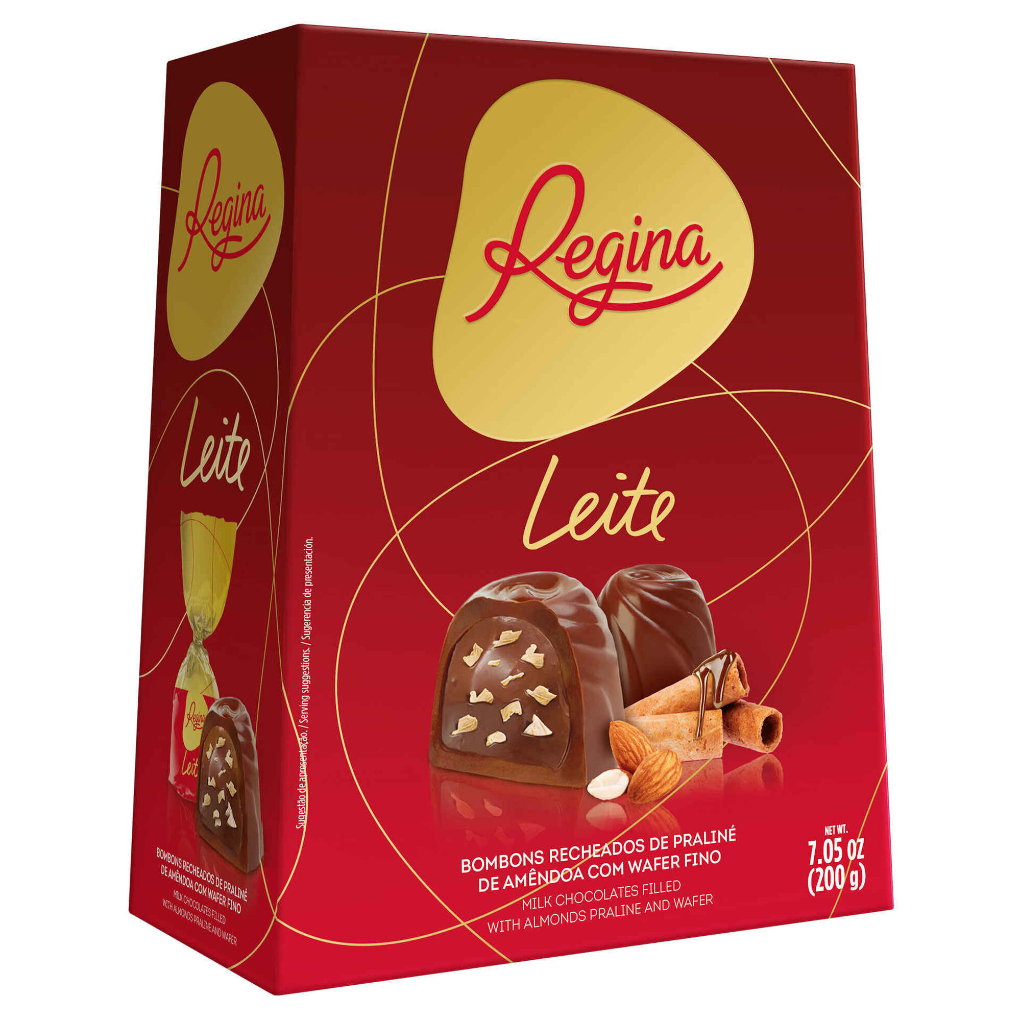 Bombons de Chocolate de Leite Praliné de Amêndoa com Wafer