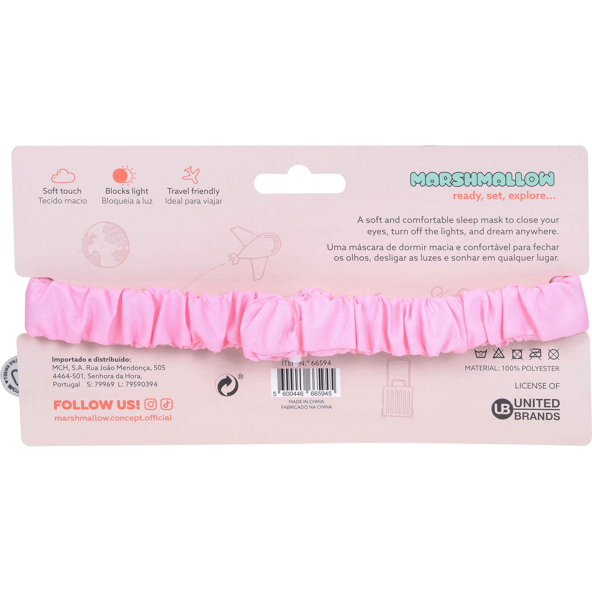 M&aacute;scara para Olhos Riscas Laranja e Rosa Marshmallow