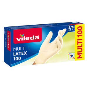 Luvas Descartáveis Multiusos Látex S/M Vileda