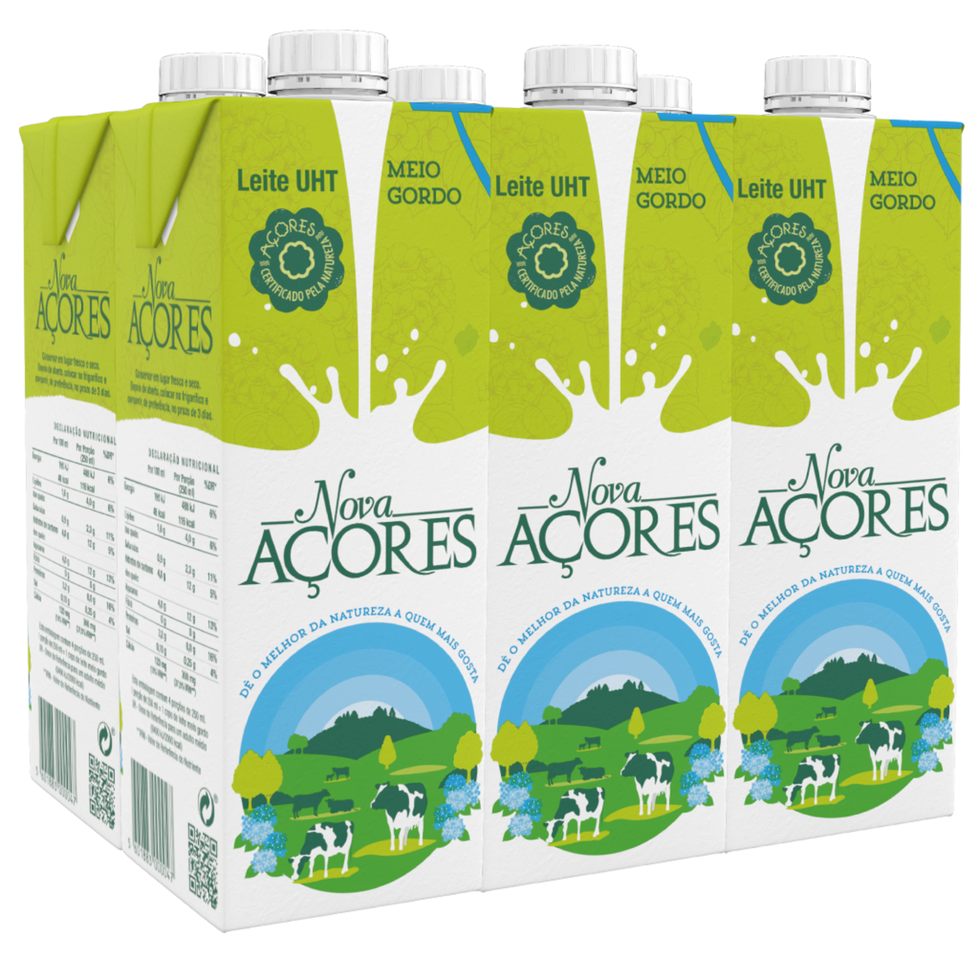 Leite UHT Meio Gordo Nova A&ccedil;ores