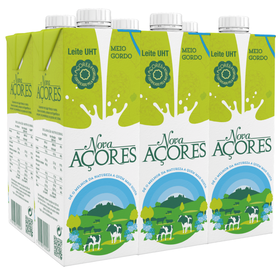 Leite UHT Meio Gordo Nova A&ccedil;ores