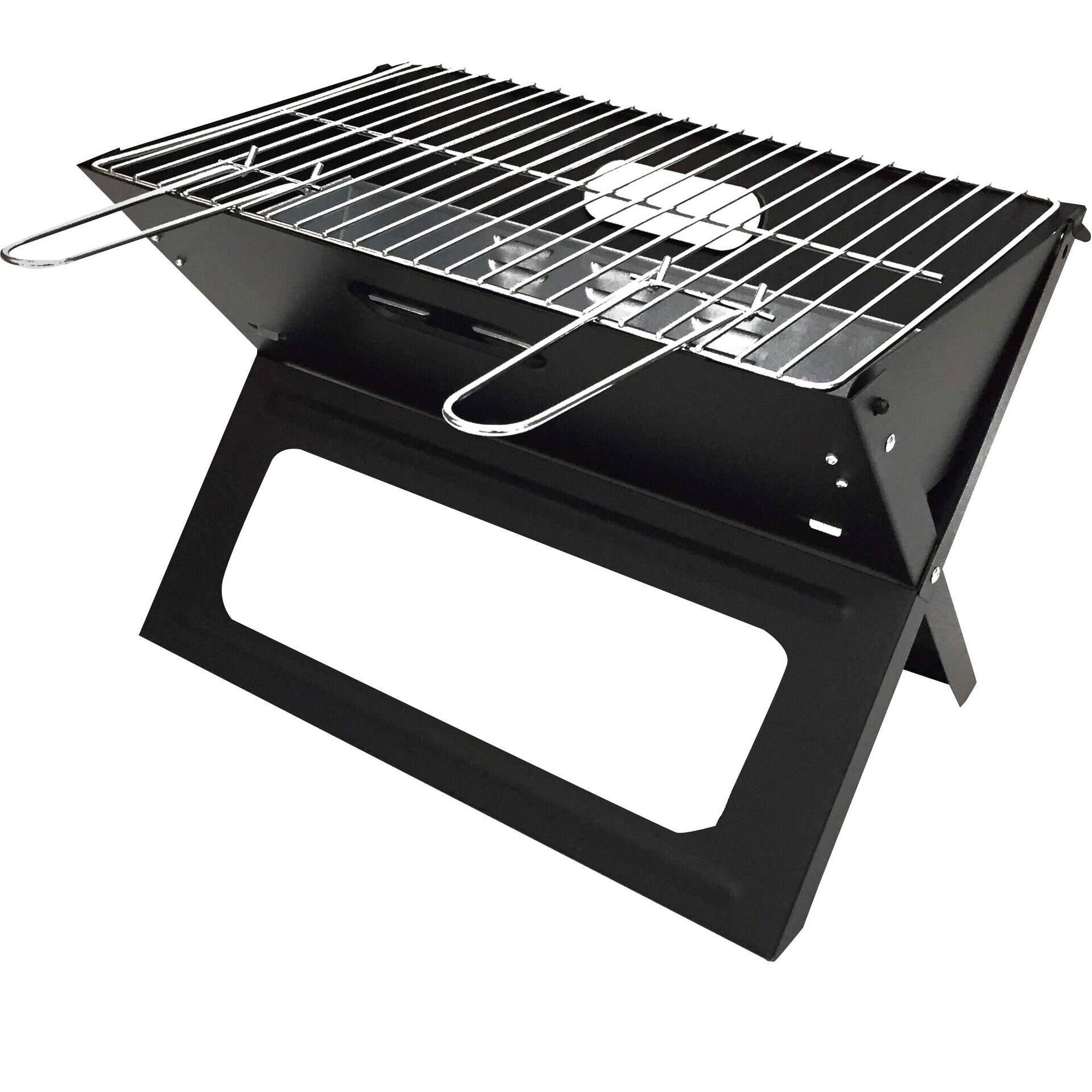 Barbecue Carv&atilde;o 46x30x31cm Preto Aguda BBQ Collection
