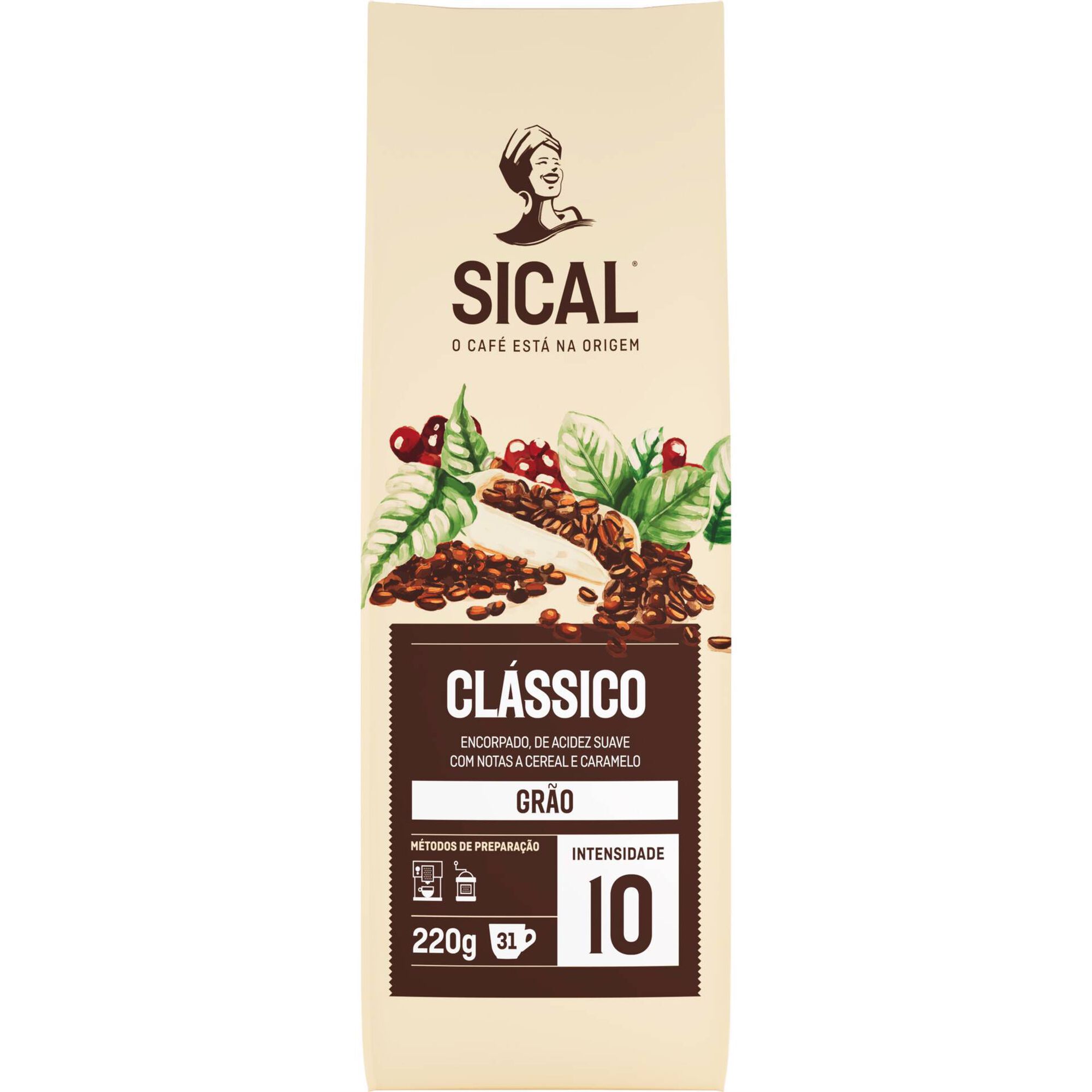 Caf&eacute; em Gr&atilde;o Torrado Cl&aacute;ssico Int 10 Sical