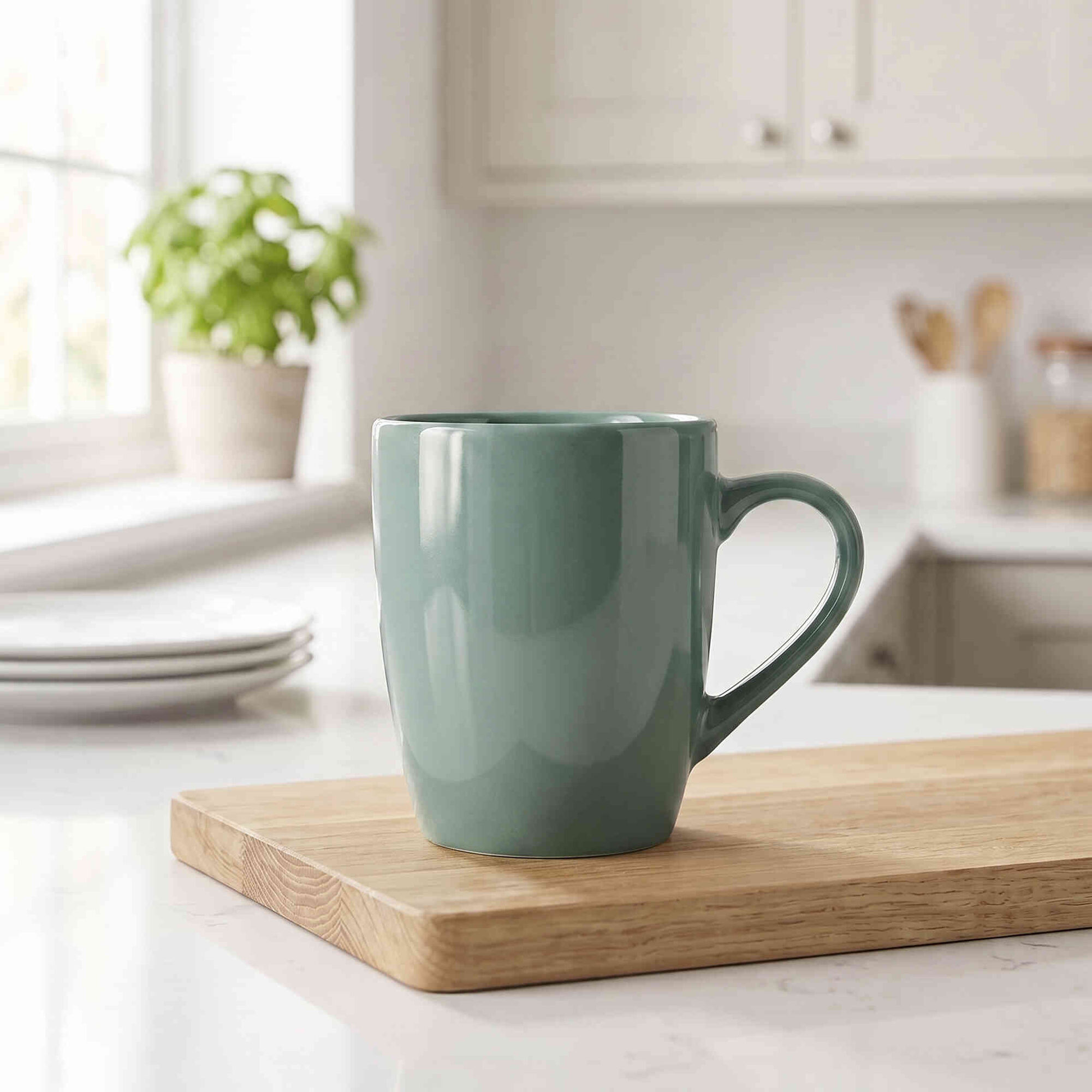 Caneca Ovo 400ml Verde Jardim Secreto Kasa