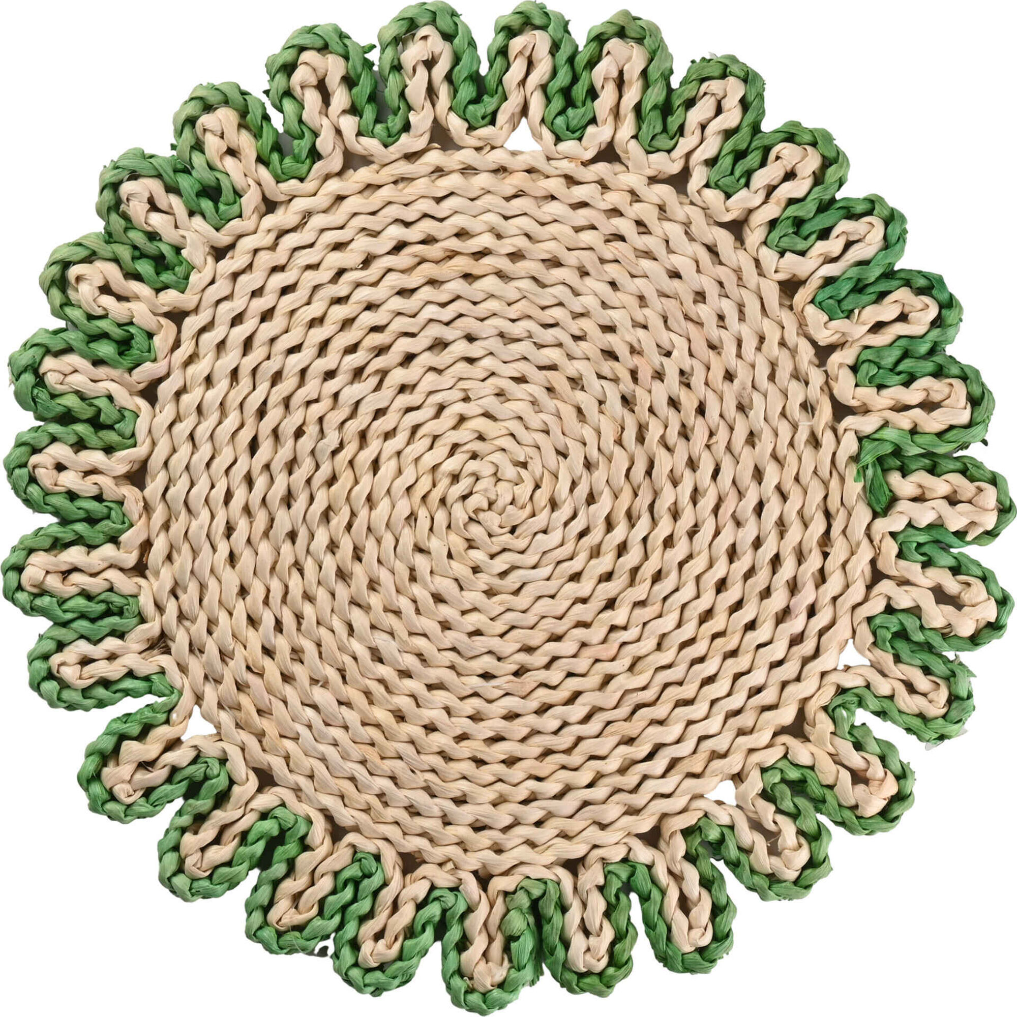 Individual Palhinha 35cm Natural e Verde
