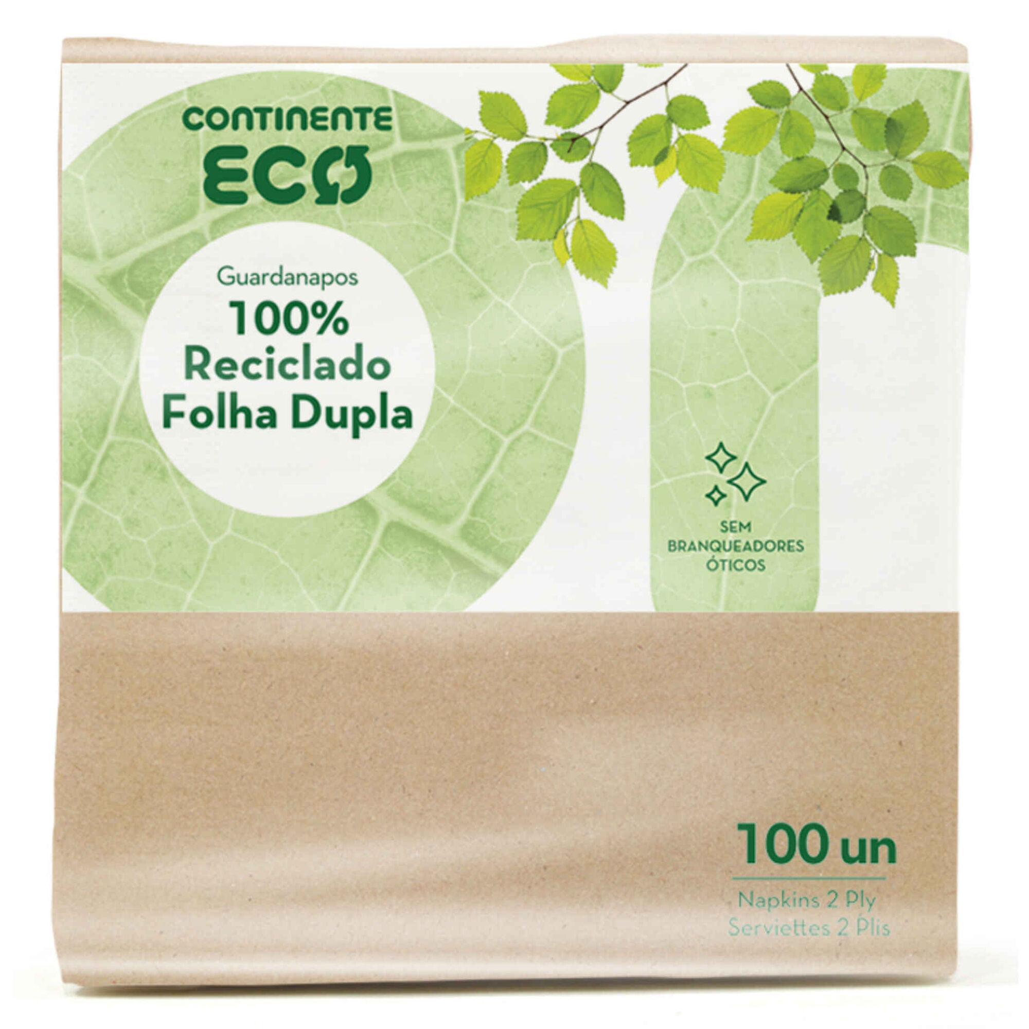 GUARDANAPOS ECOLABEL DOBRADOS 30x40 CM NATURAL TISSUE RECICLADO