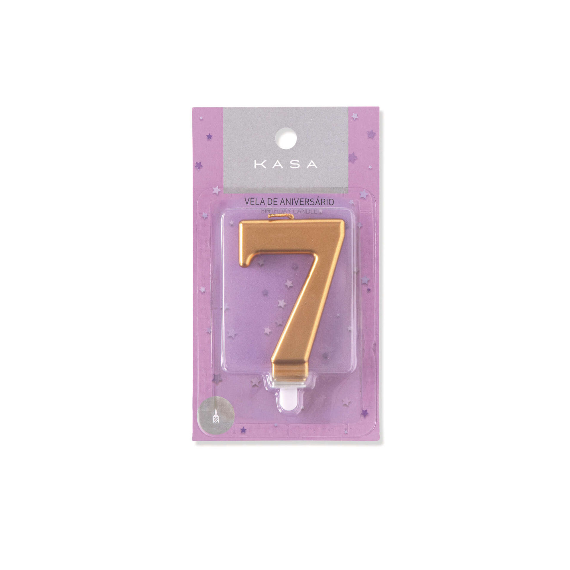 Vela Nº7 8cm Dourado