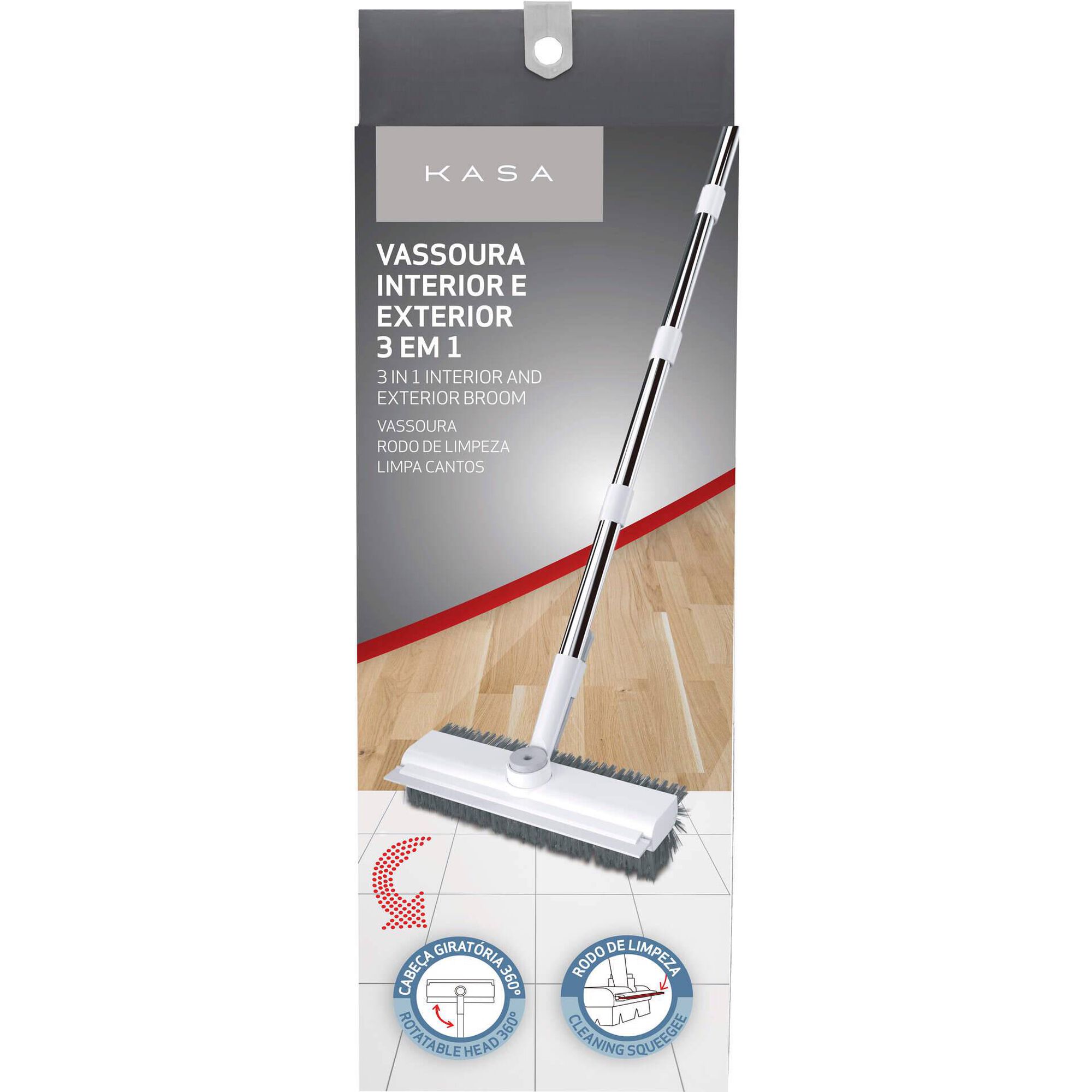 Vassoura Interior e Exterior 3 em 1 Kasa