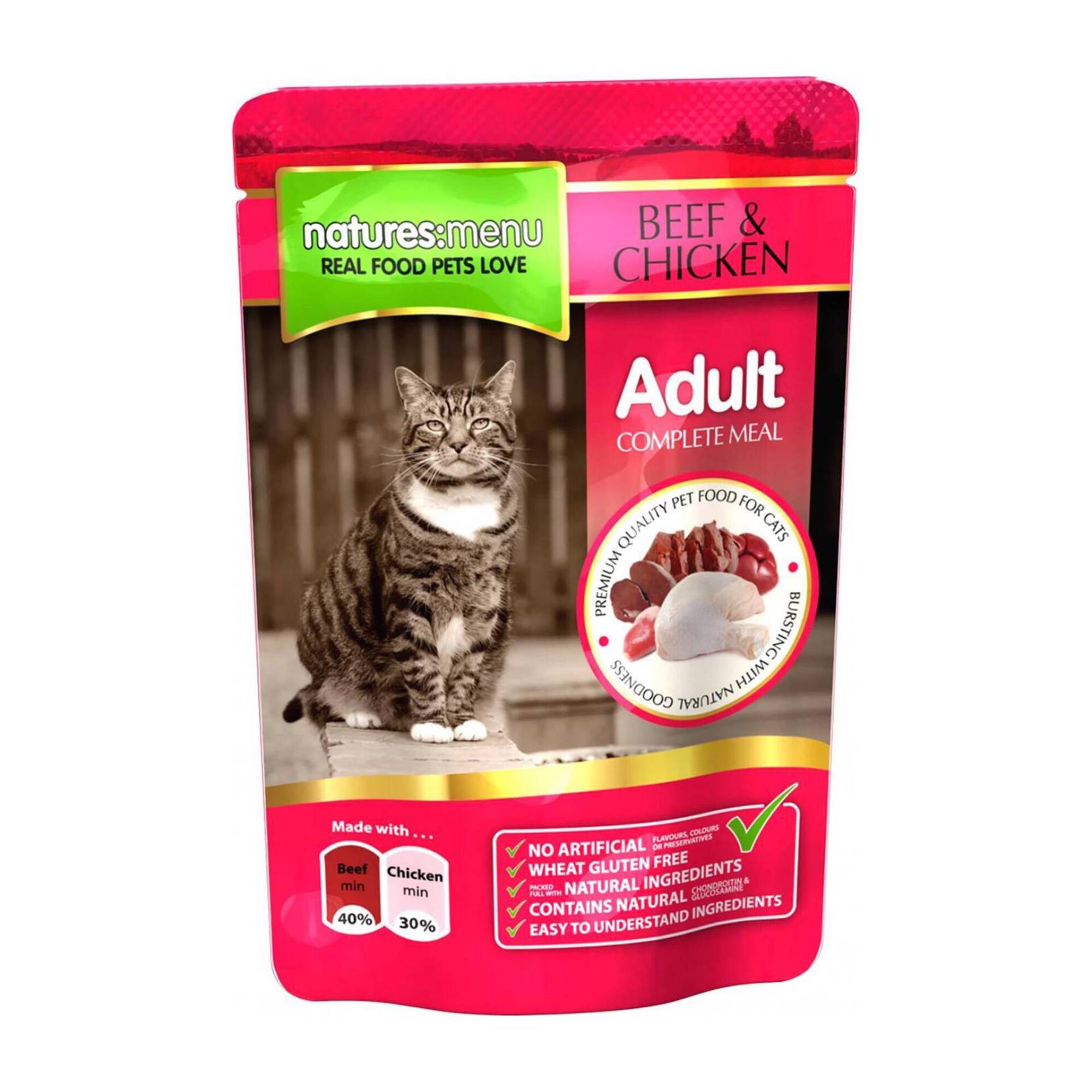 Comida Húmida para Gato Adulto Vaca e Frango Saquetas Comida Húmida para Gato Adulto Vaca e Frango Saquetas
