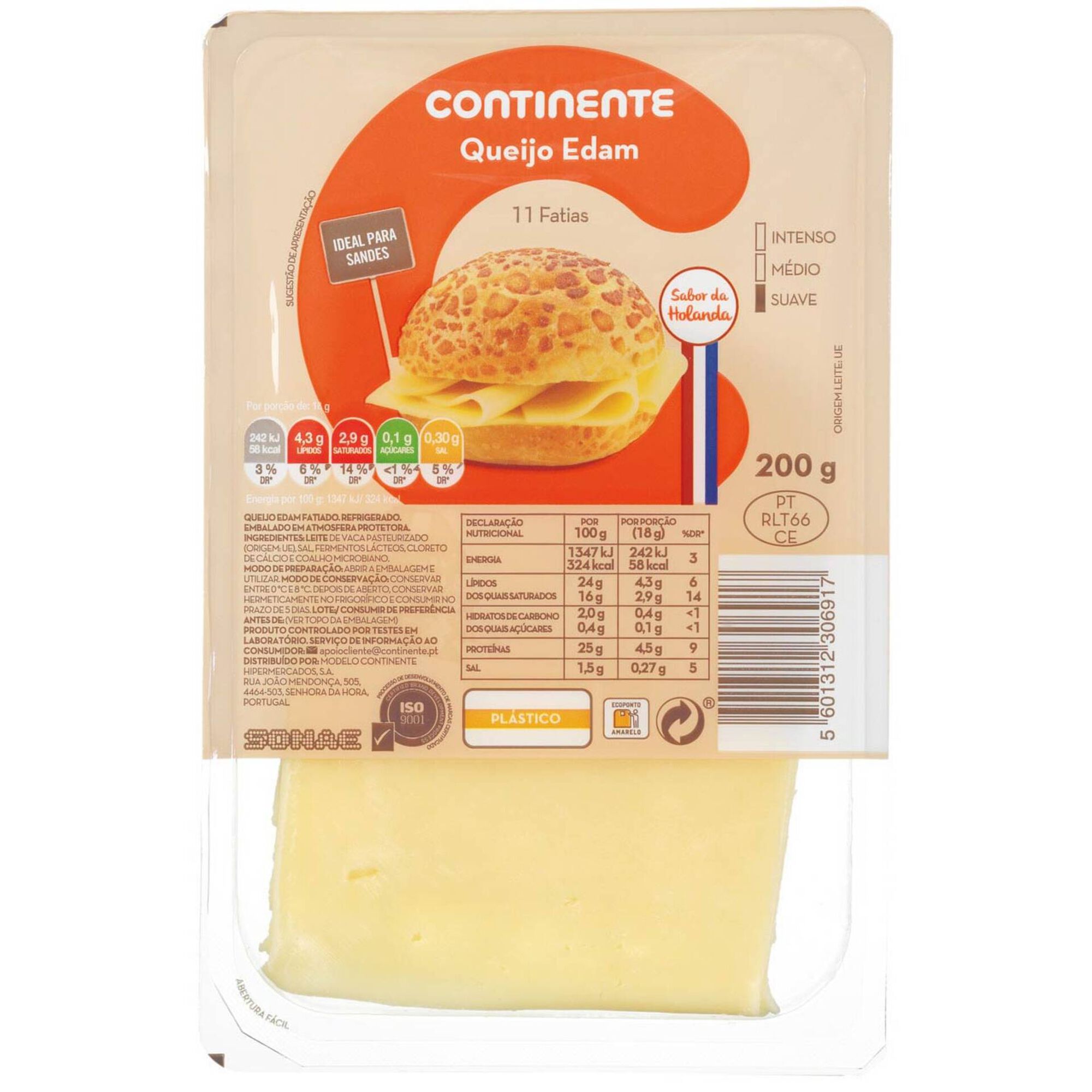Queijo Edam Fatiado