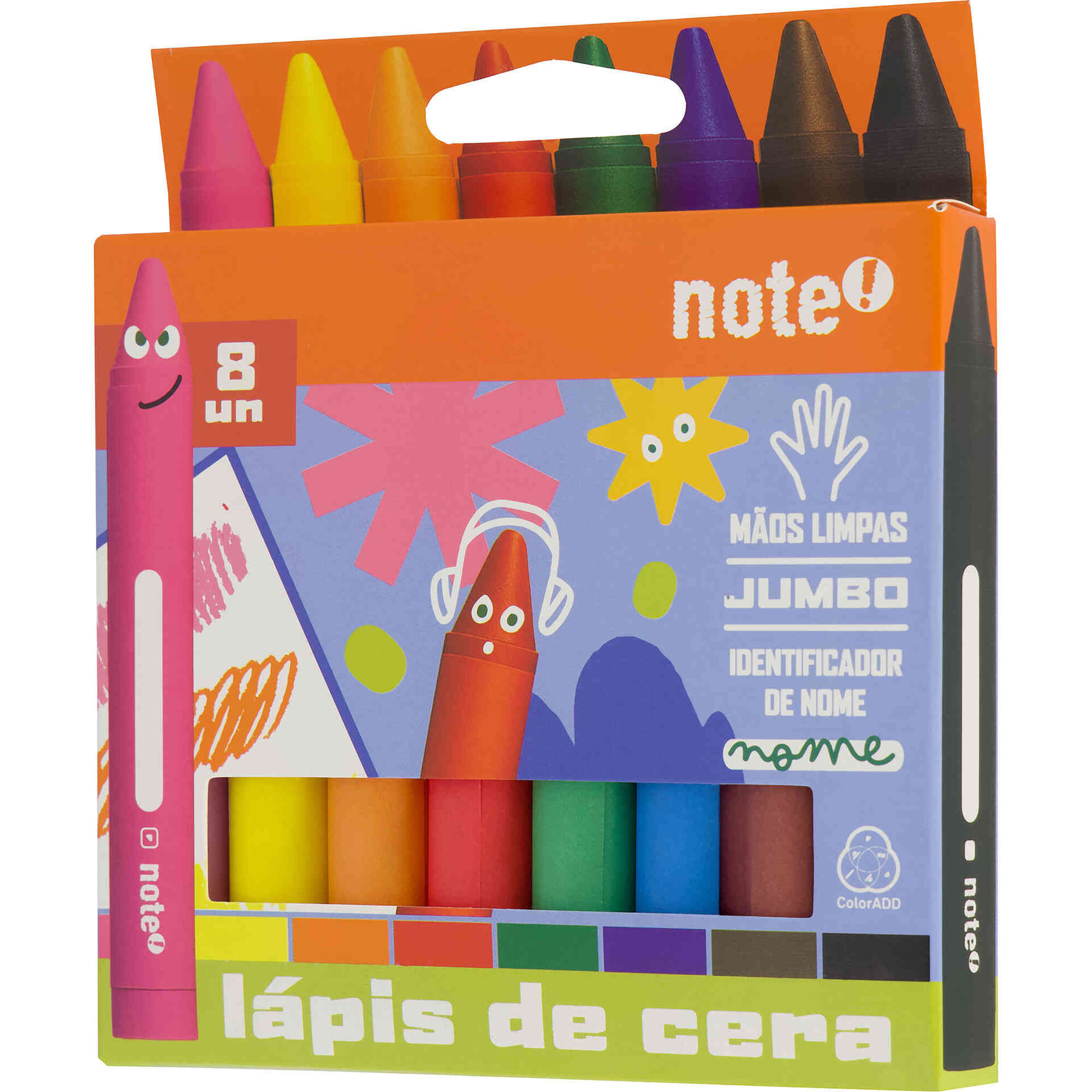 Conjunto 8 L&aacute;pis de Cera Triangular Note!