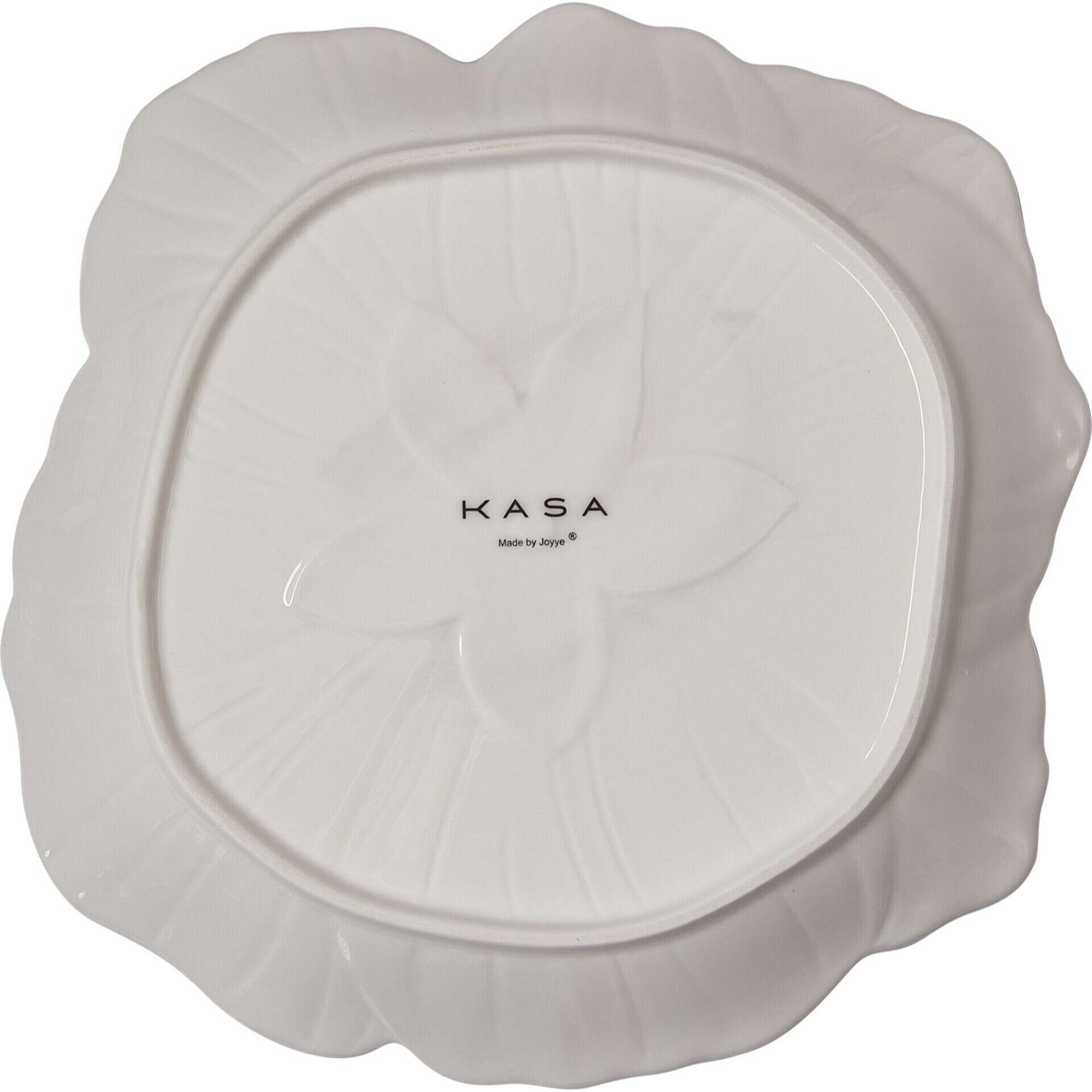 Prato 25,5cm Branco com Centro Azul Kasa