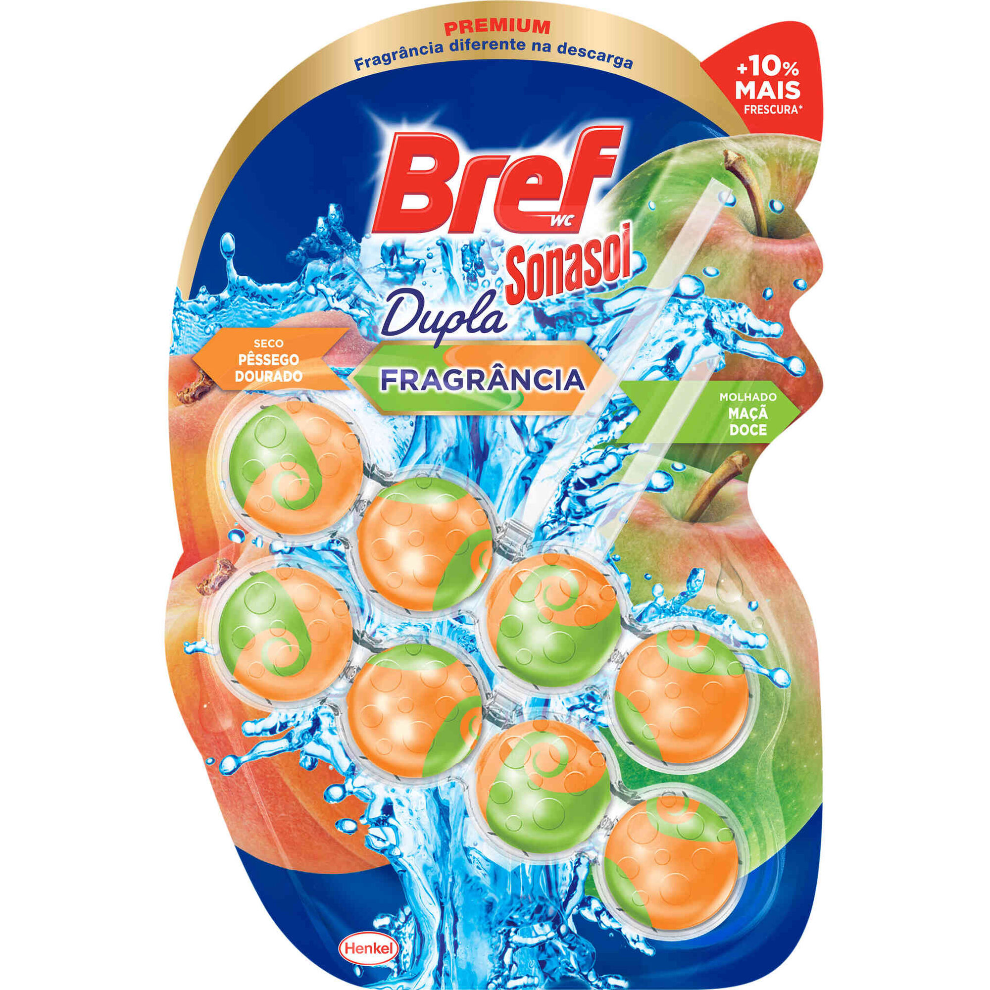 Bloco Sanitário Dupla Fragrância Pêssego e Maçã Bloco Sanitário Dupla Fragrância Pêssego e Maçã
