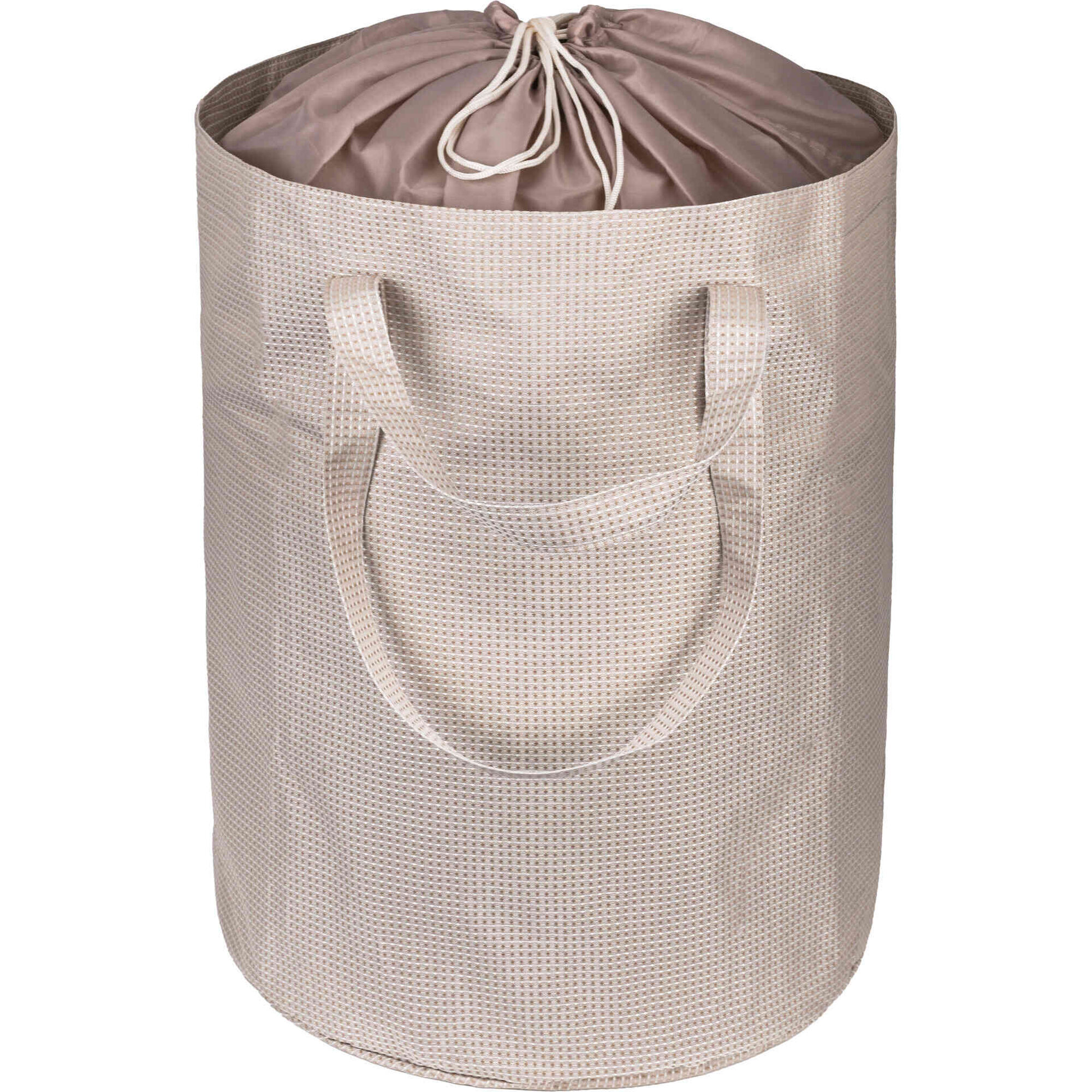 Cesto Roupa Transport&aacute;vel Tecido Cinza Kasa