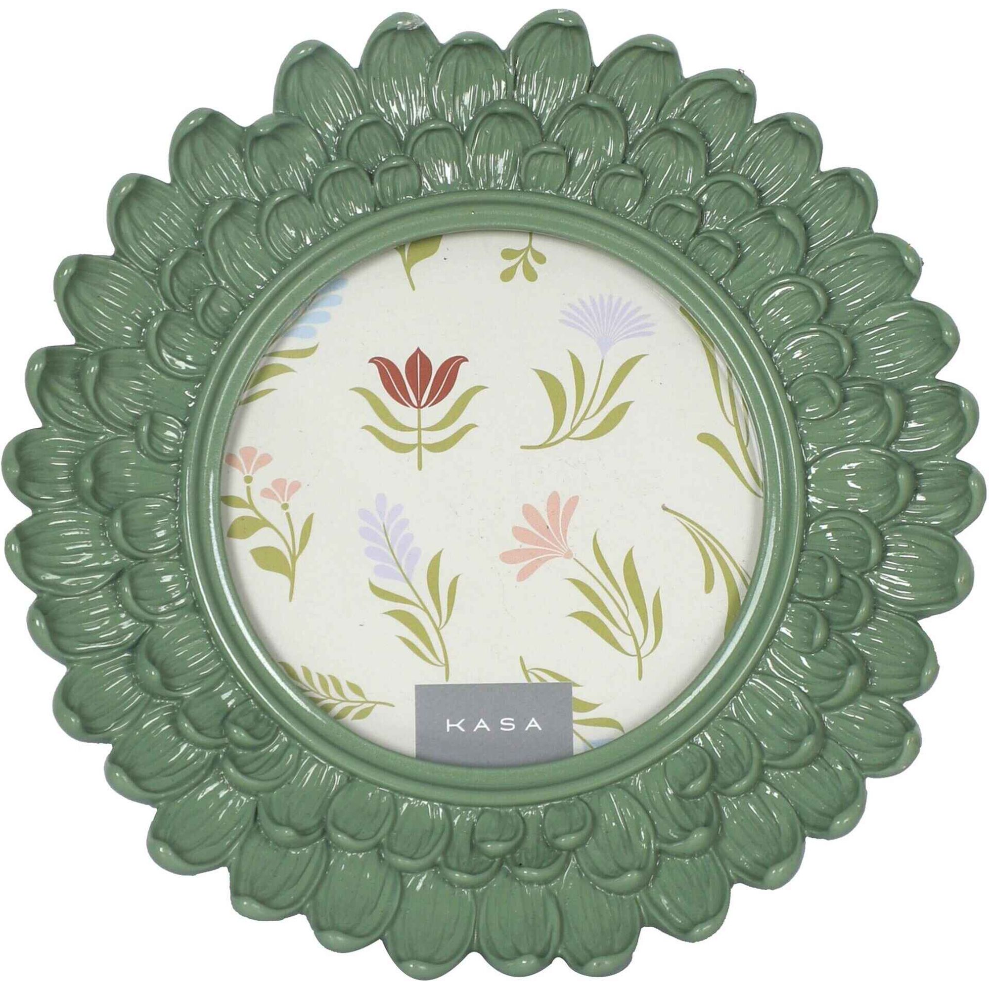 Moldura Redonda Pétalas Verde