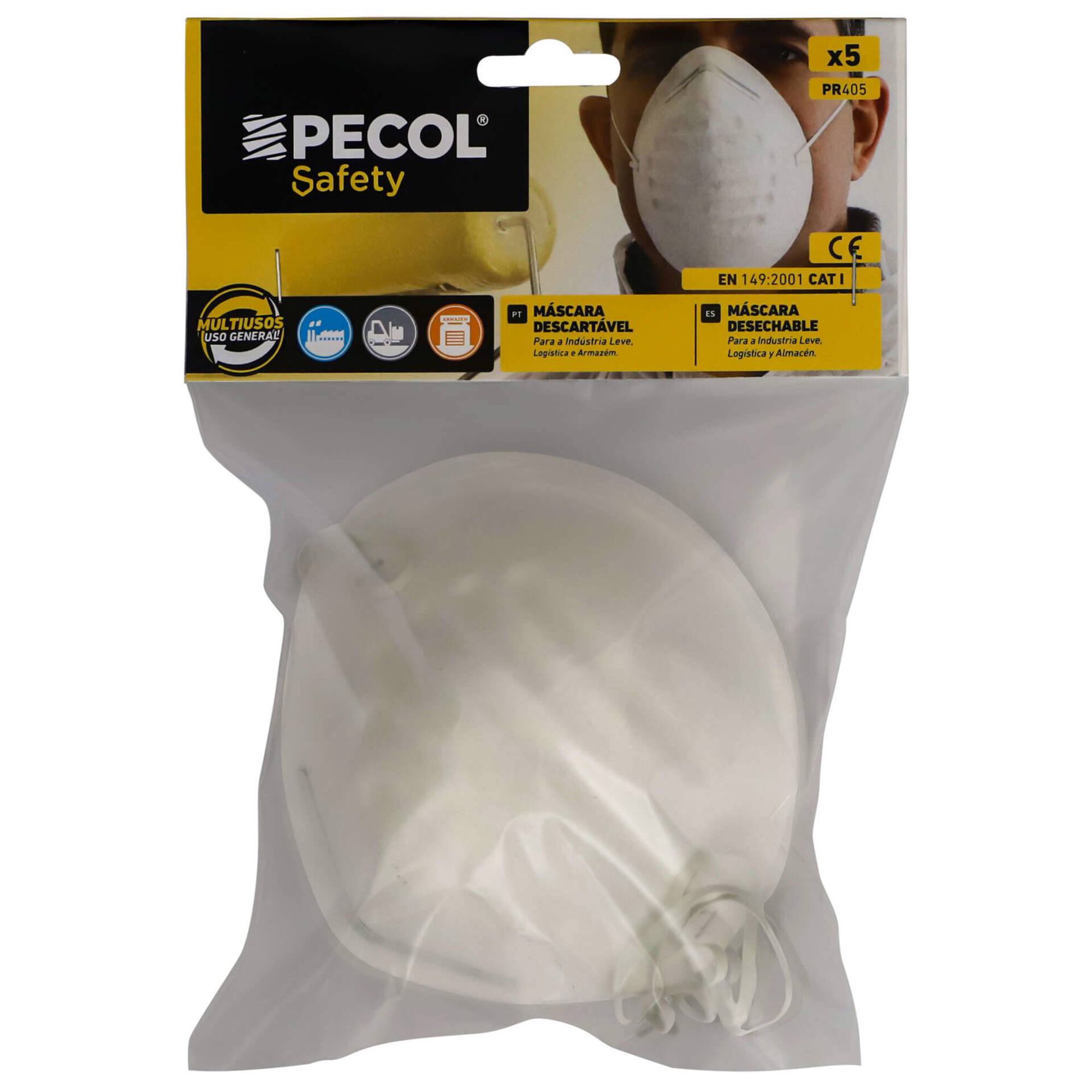 Conjunto M&aacute;scaras Descart&aacute;veis Pecol