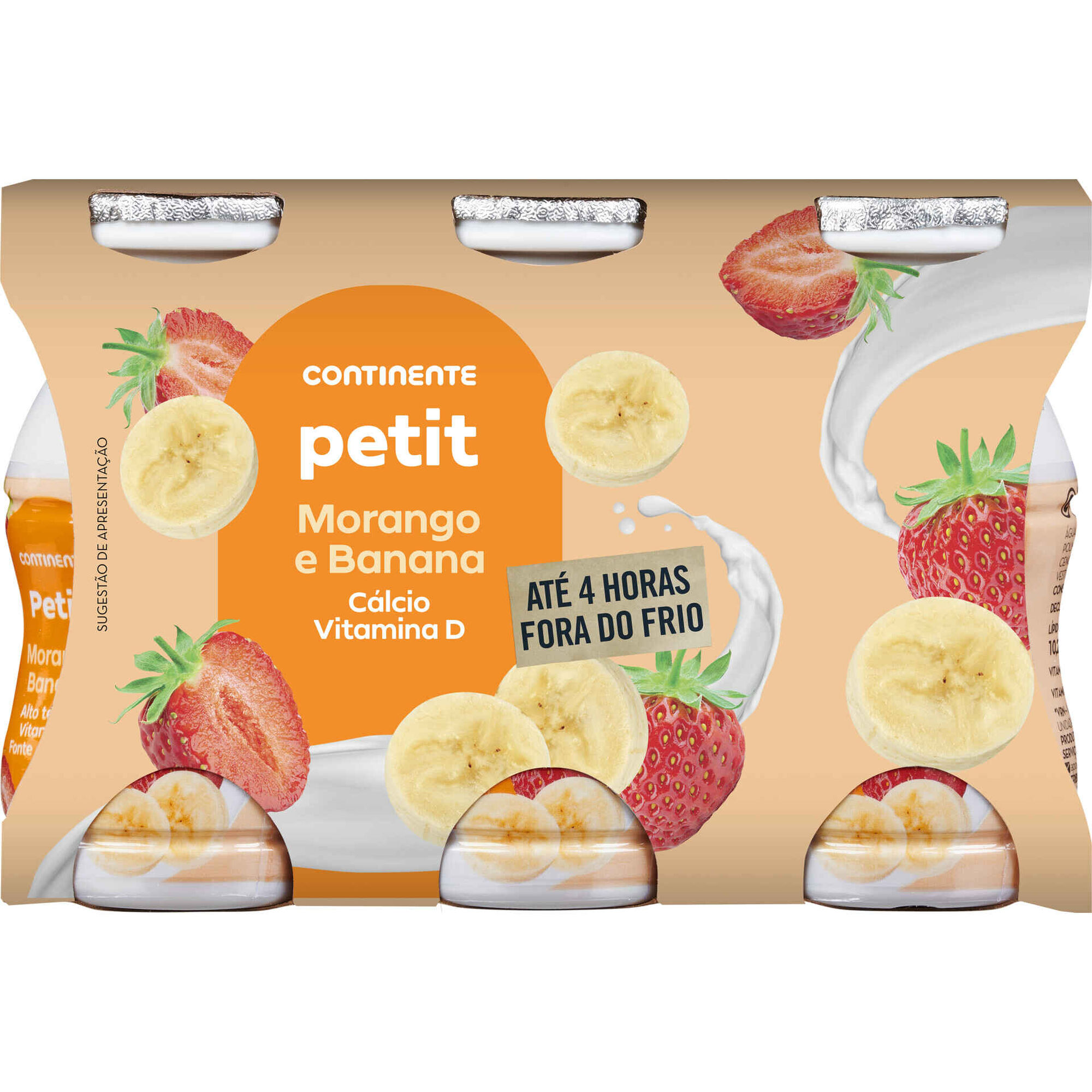 Iogurte L&iacute;quido Petit Morango e Banana Infantil Continente