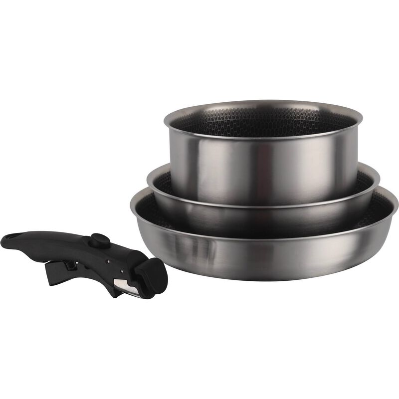 Set 3 Peças Aço Inoxidável com Pega Removível Kasa