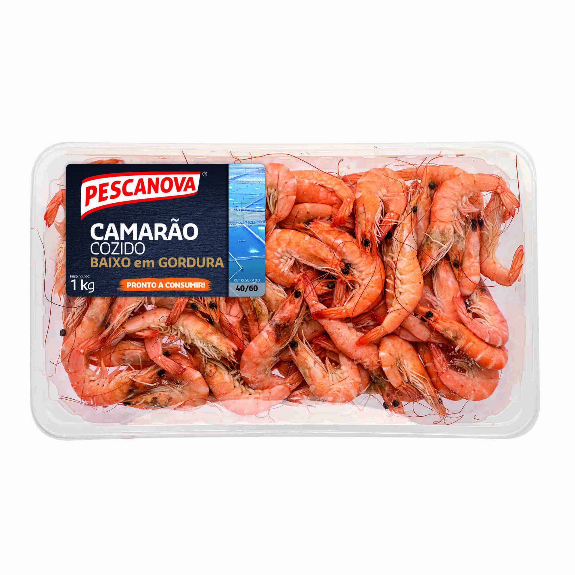 Camarão Cozido 40/60 Fresco