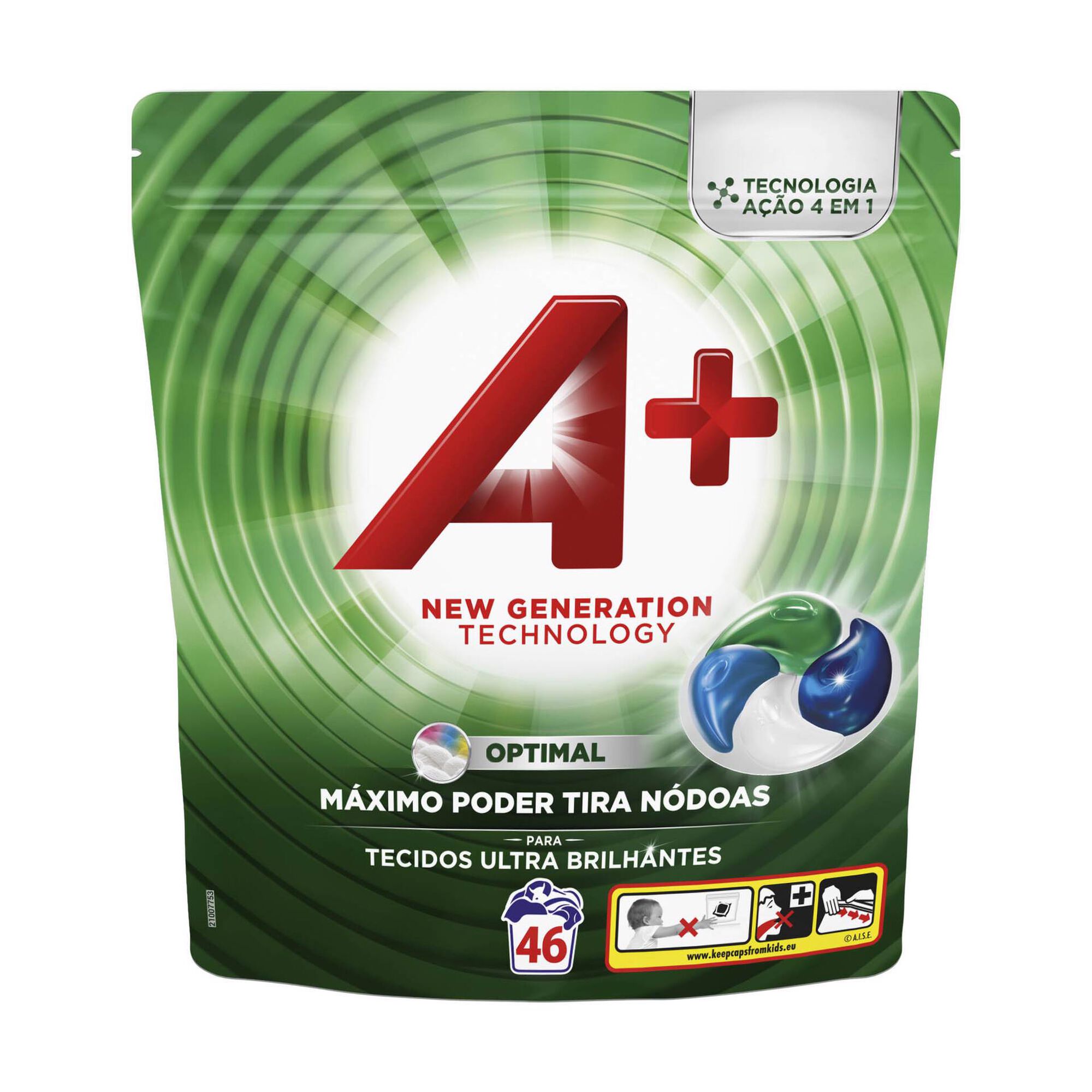 Detergente M&aacute;quina Roupa C&aacute;psulas Optimal A+