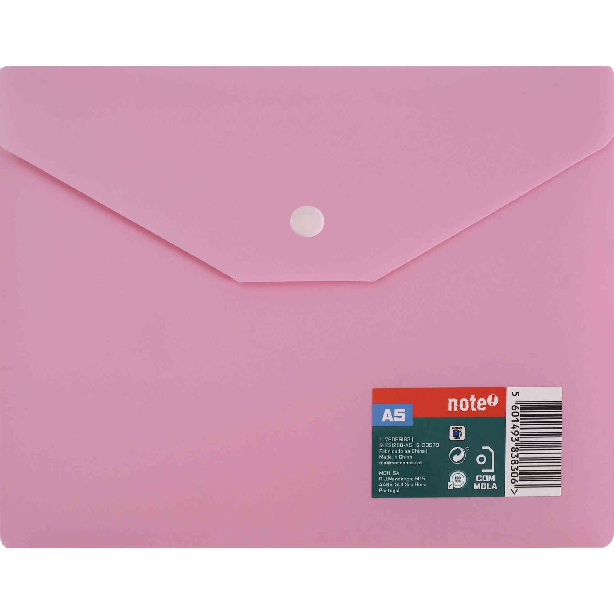 Classificador Envelope A5 com Mola (v&aacute;rias cores) Note!