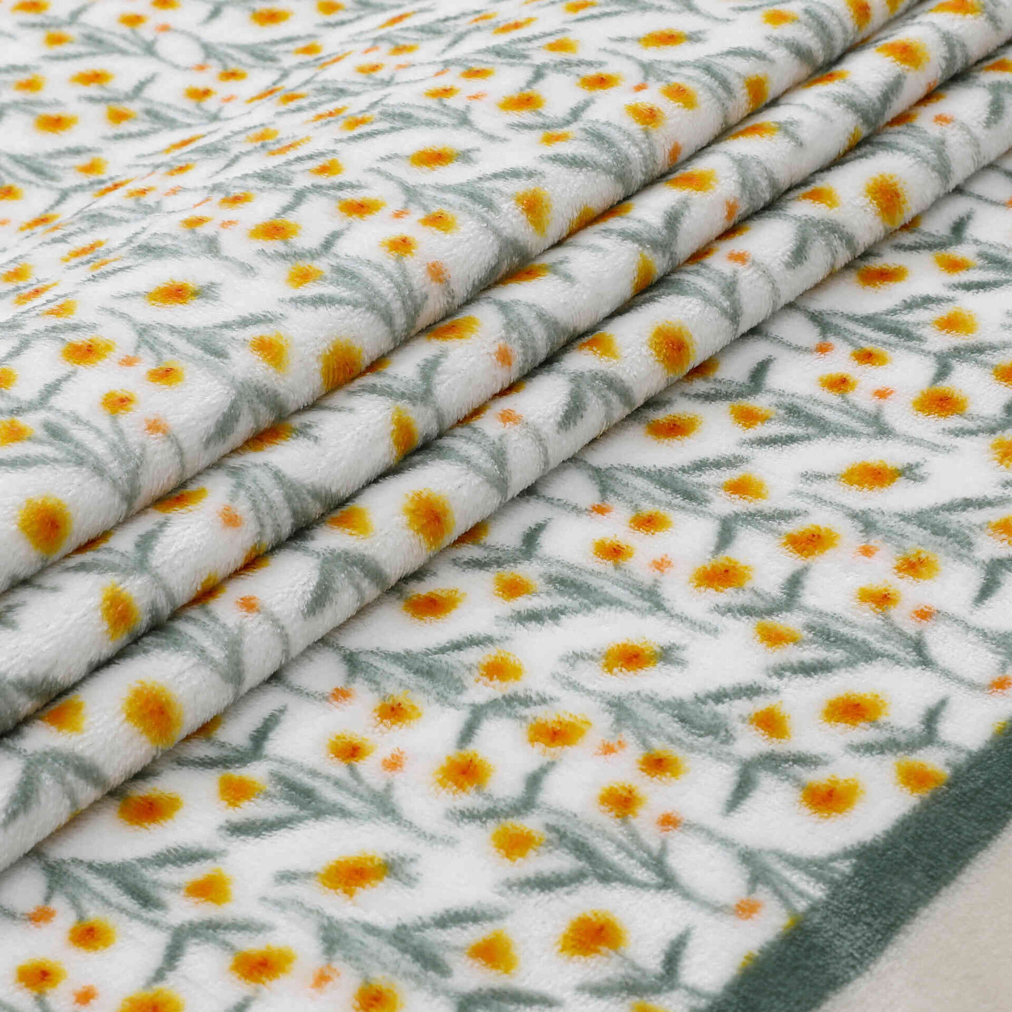 Conjunto Len&ccedil;&oacute;is T&eacute;rmicos 220G Flores Laranja Kasa