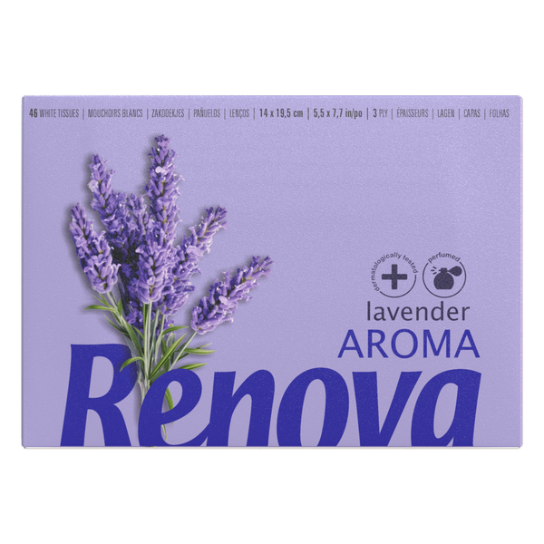 Lenços Faciais Mini Lavanda Renova