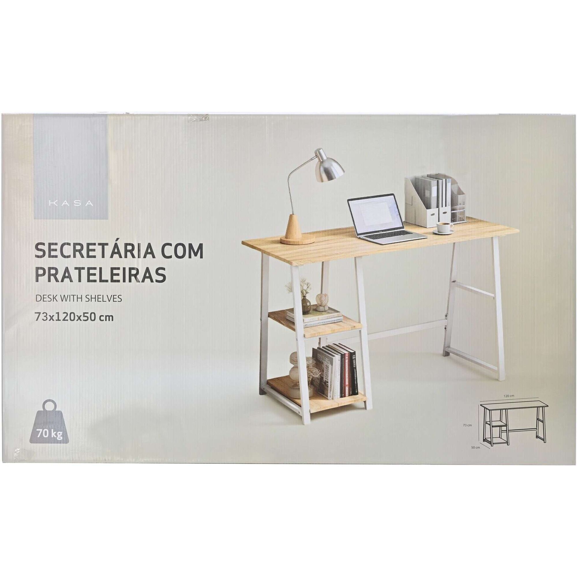 Secret&aacute;ria com Prateleiras Branca Kasa