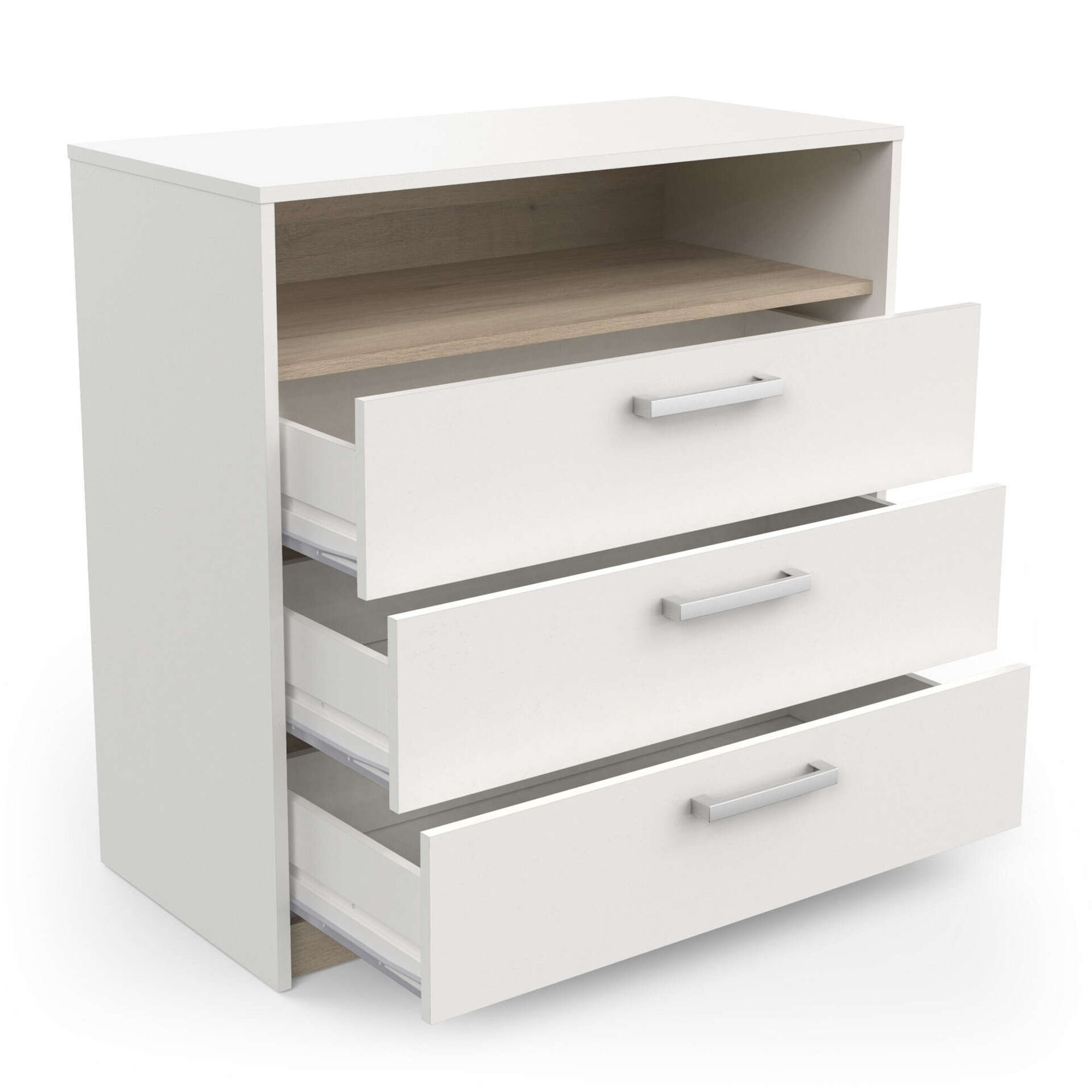 Cómoda 3 gavetas com prateleira 82x59x81cm Watson Cómoda 3 gavetas com prateleira 82x59x81cm Watson