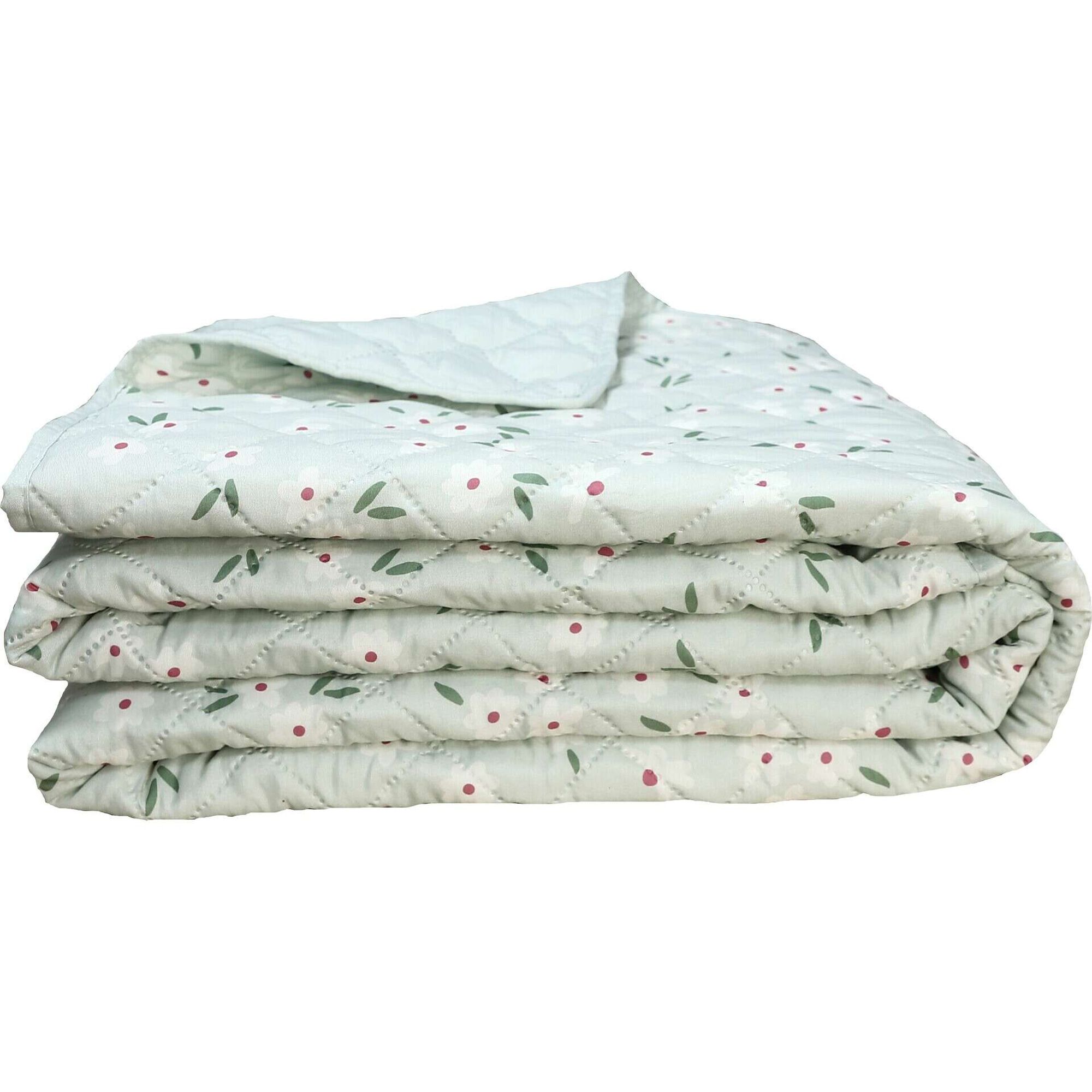 Colcha Flores Verde Kasa