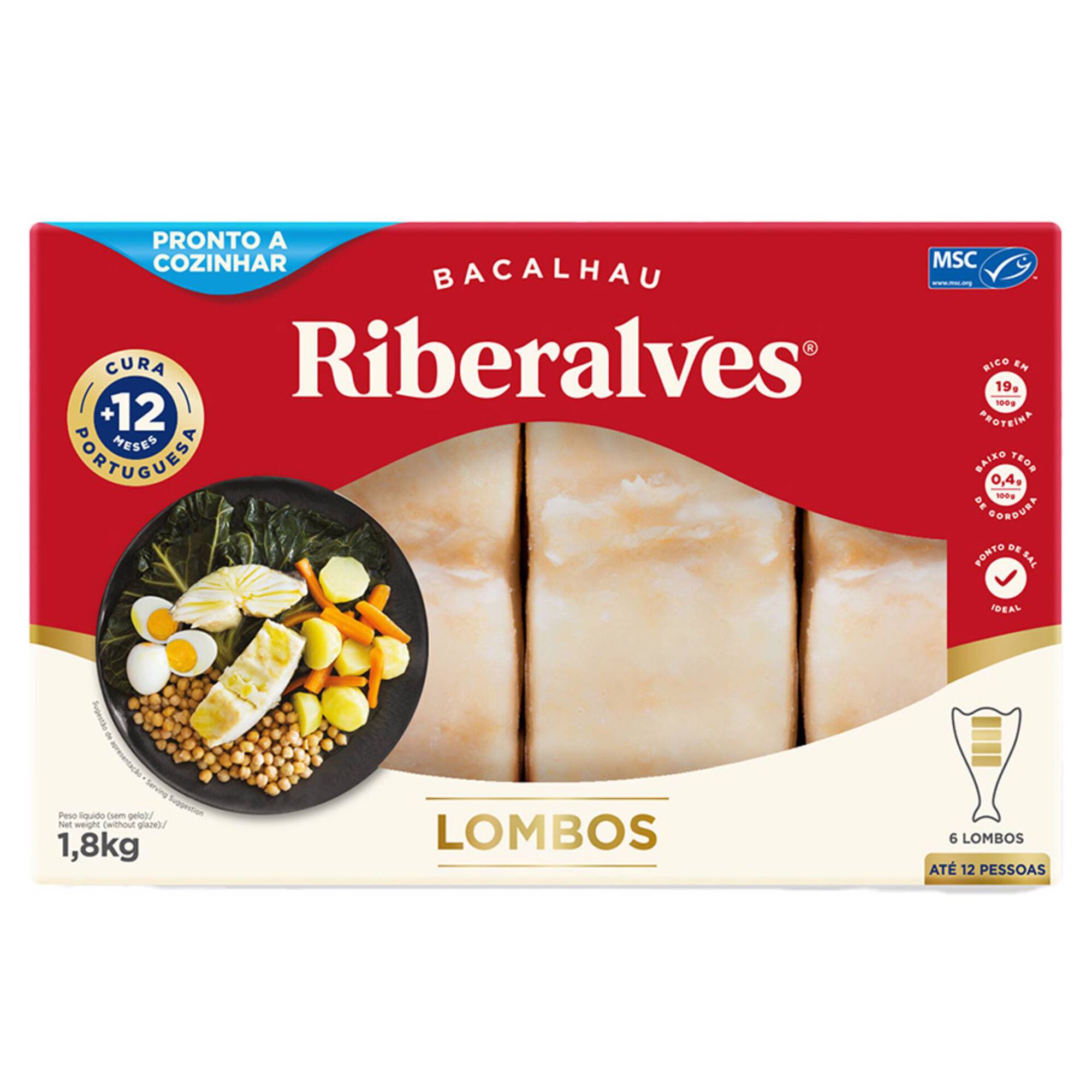 Lombos de Bacalhau Congelado MSC 12 Meses Cura Lombos de Bacalhau Congelado MSC 12 Meses Cura
