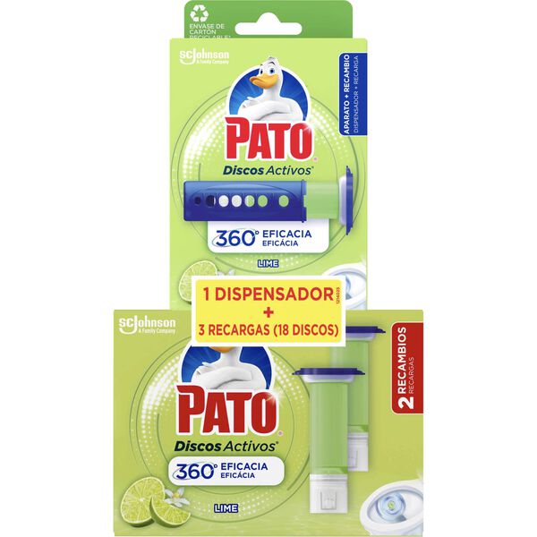 Discos Sanitários Ativos Gel Dispensador + 3 Recargas Lima Pato