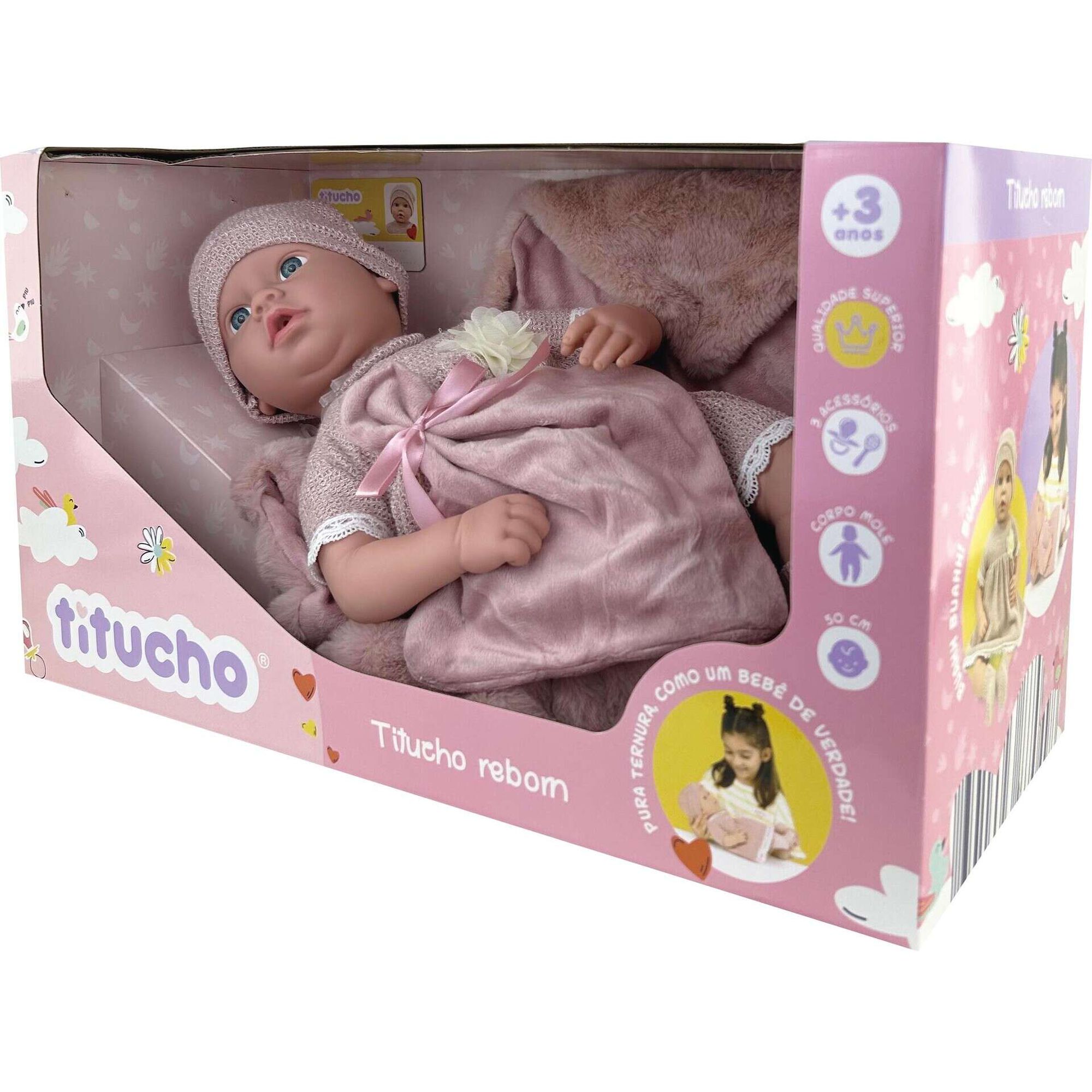 Zoko Titucho - Beb&eacute; Reborn 50cm com Acess&oacute;rios