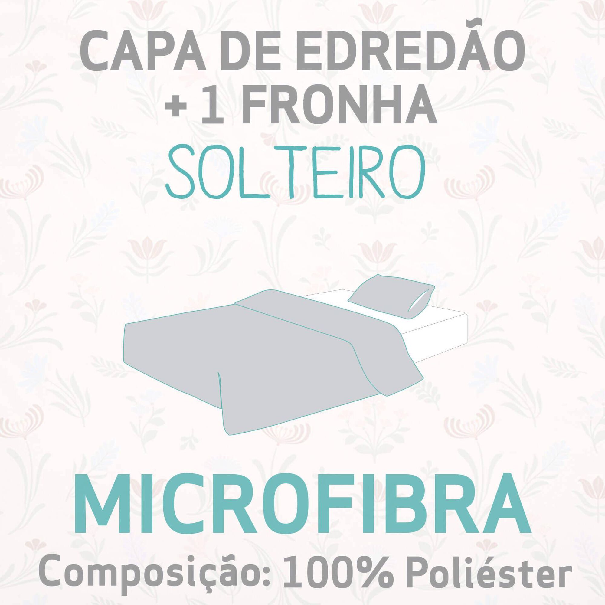 Conjunto Capa Edred&atilde;o Microfibra 160x220cm Plant&oacute;pia Kasa