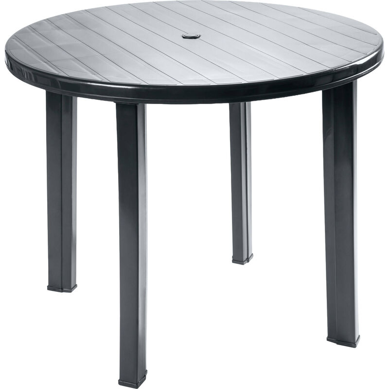 Mesa Resina Redonda 90cm Antracite Viana Joluce