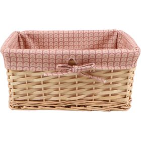 Cesto Tecido Semicírculos 33x23x16cm Rosa Cesto Tecido Semicírculos 33x23x16cm Rosa