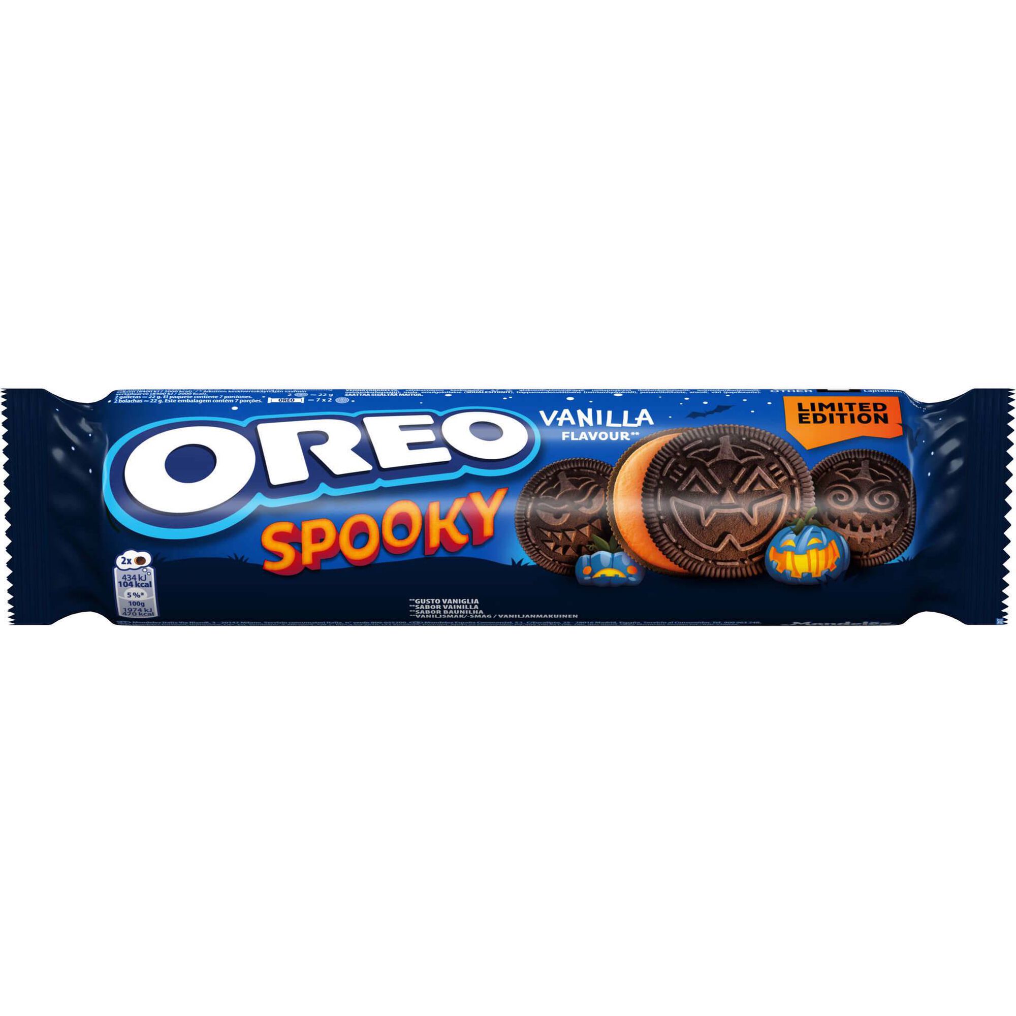 Bolacha Chocolate Sabor Baunilha Tubo Original Halloween