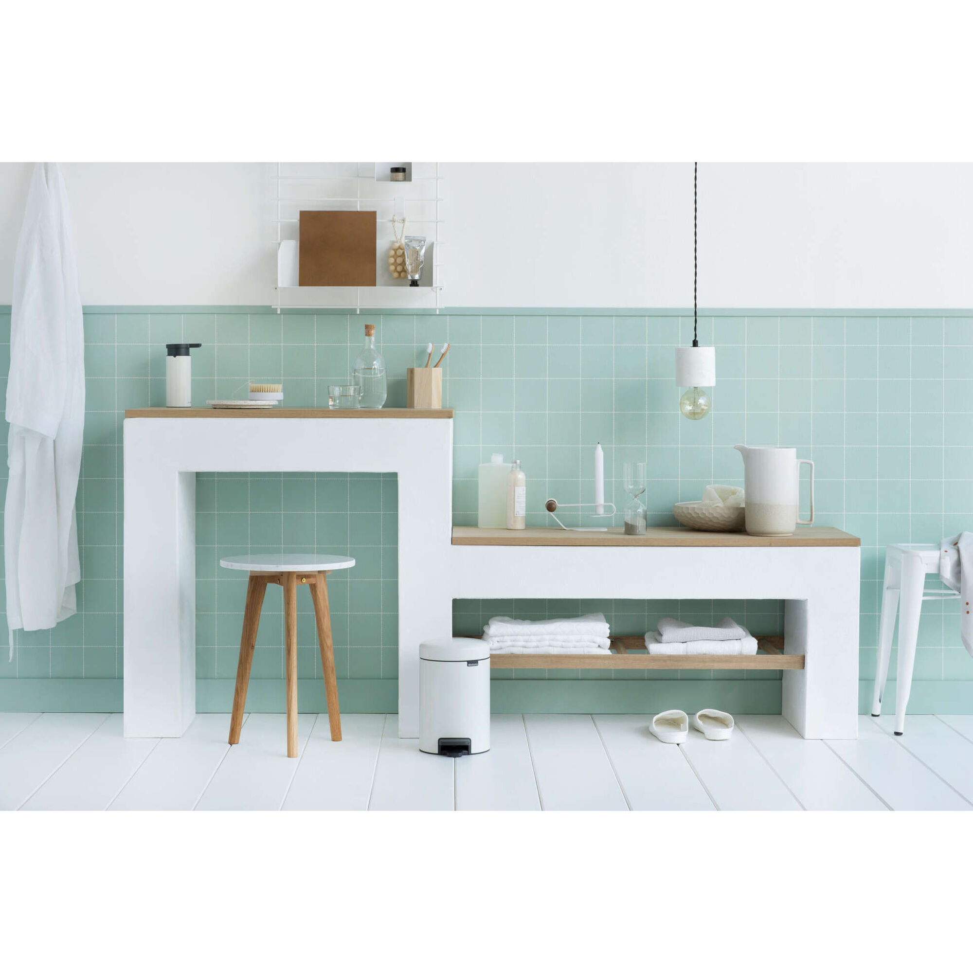 Balde de Lixo com Pedal A&ccedil;o Inoxid&aacute;vel 3L Branco NewIcon Brabantia