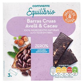 Barras Cruas de Cacau e Avelã sem Glúten